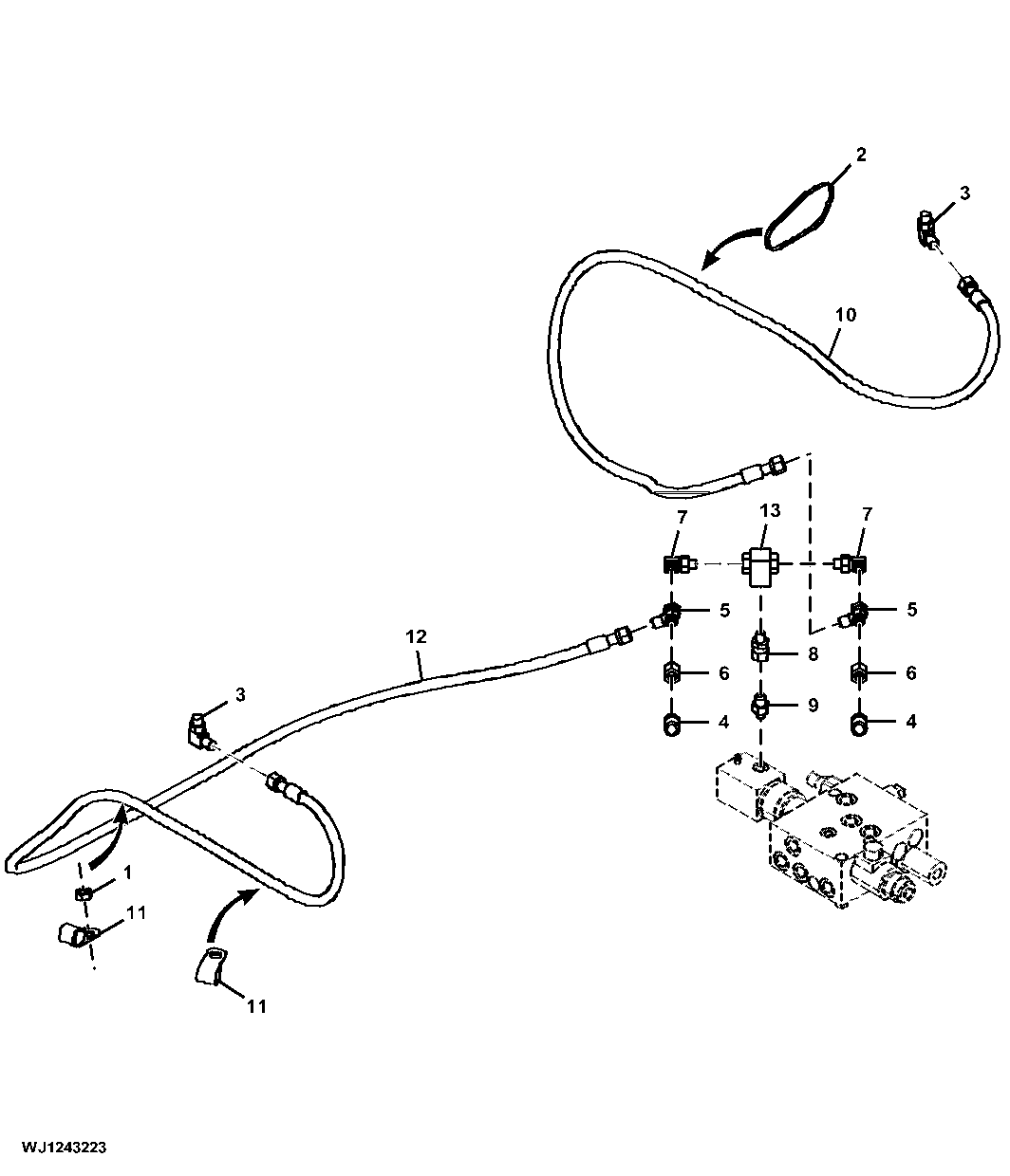 Brake Valve Hydraulics, Fixed Cab (001870 - )