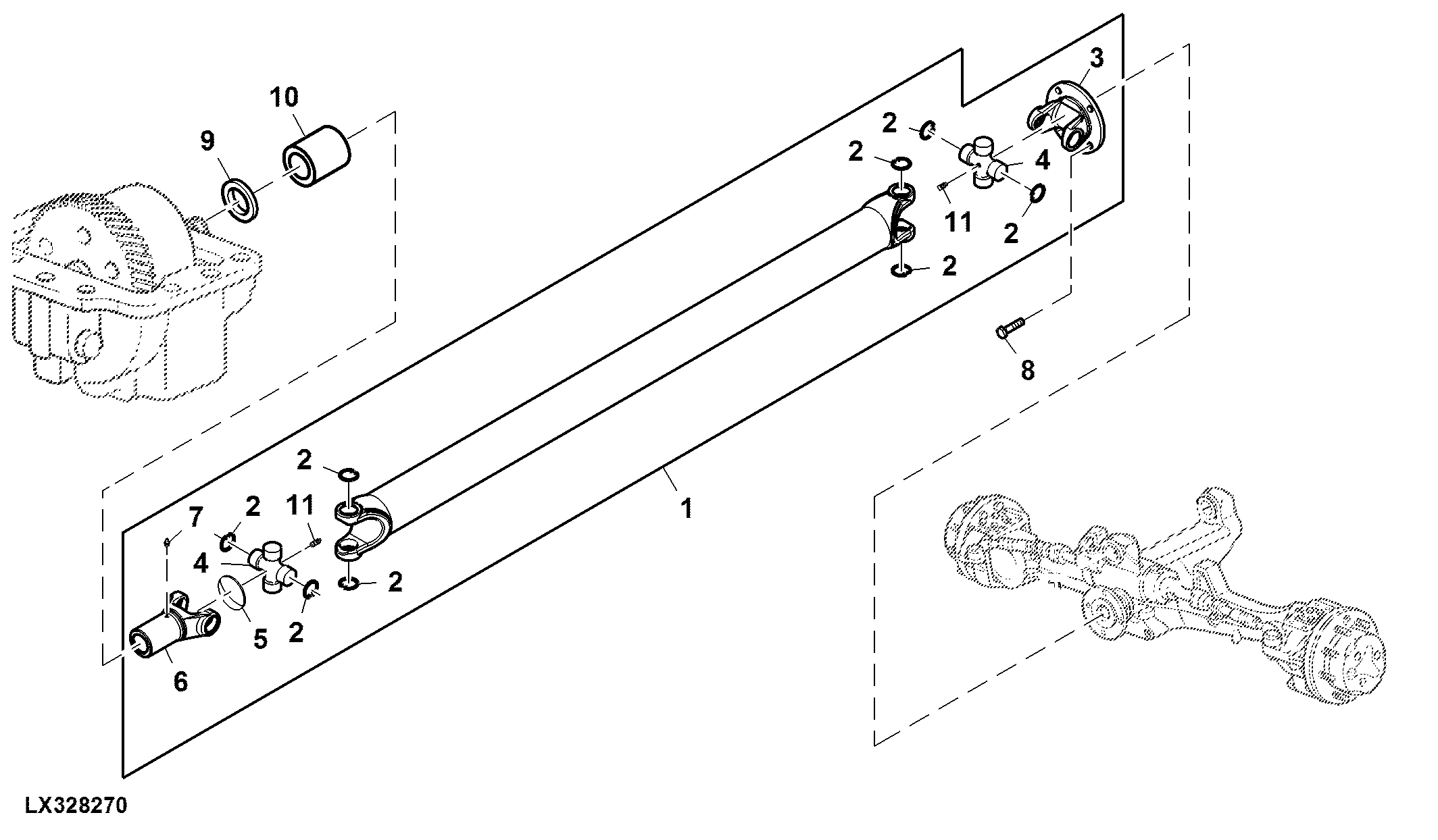 UNIVERSAL JOINTED SHAFT (MFWD-AXLE WITHOUT TLS)