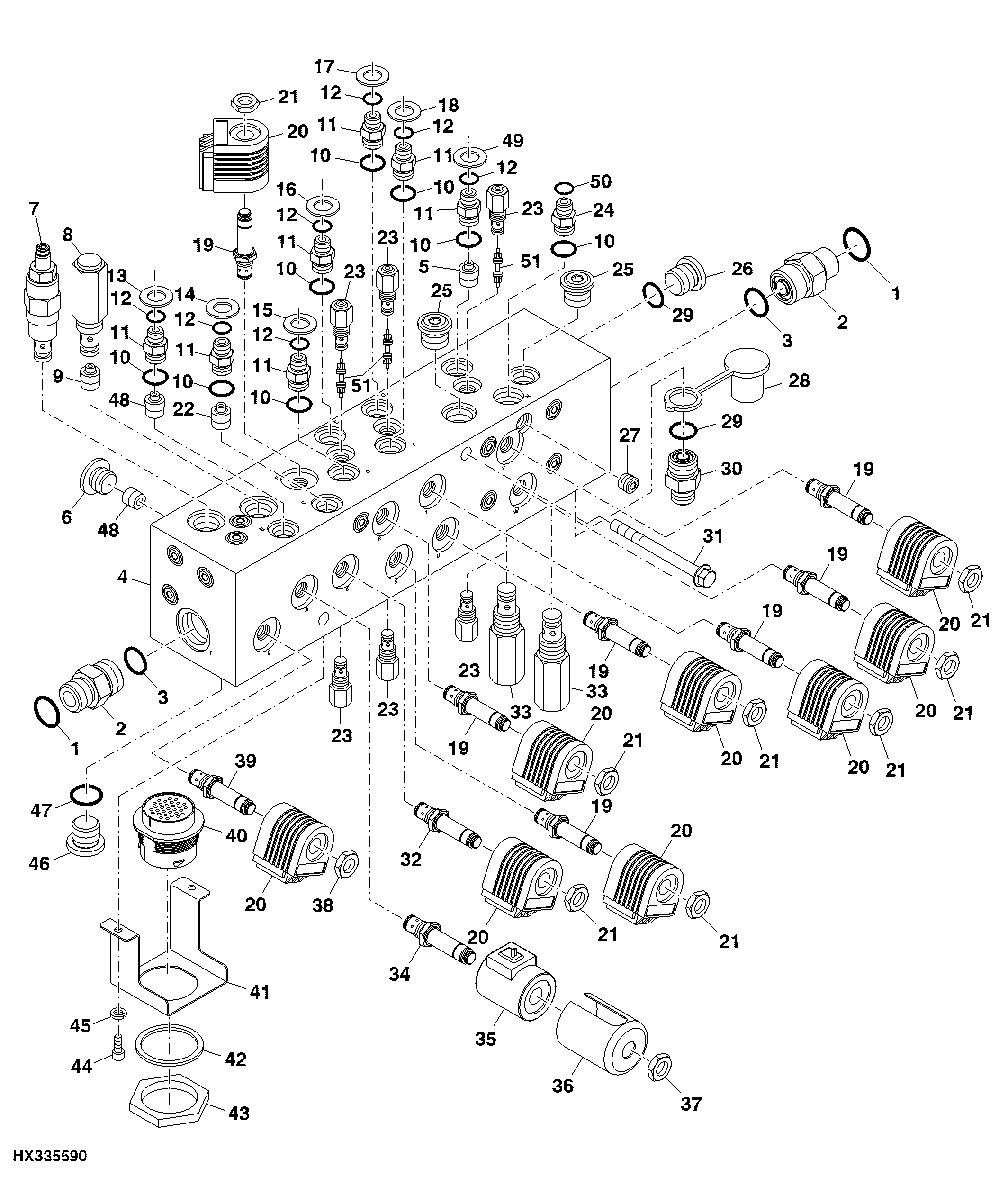 Hydraulic Valve Block, 6-Function, Contour-Master™ W/ Large Cylinder