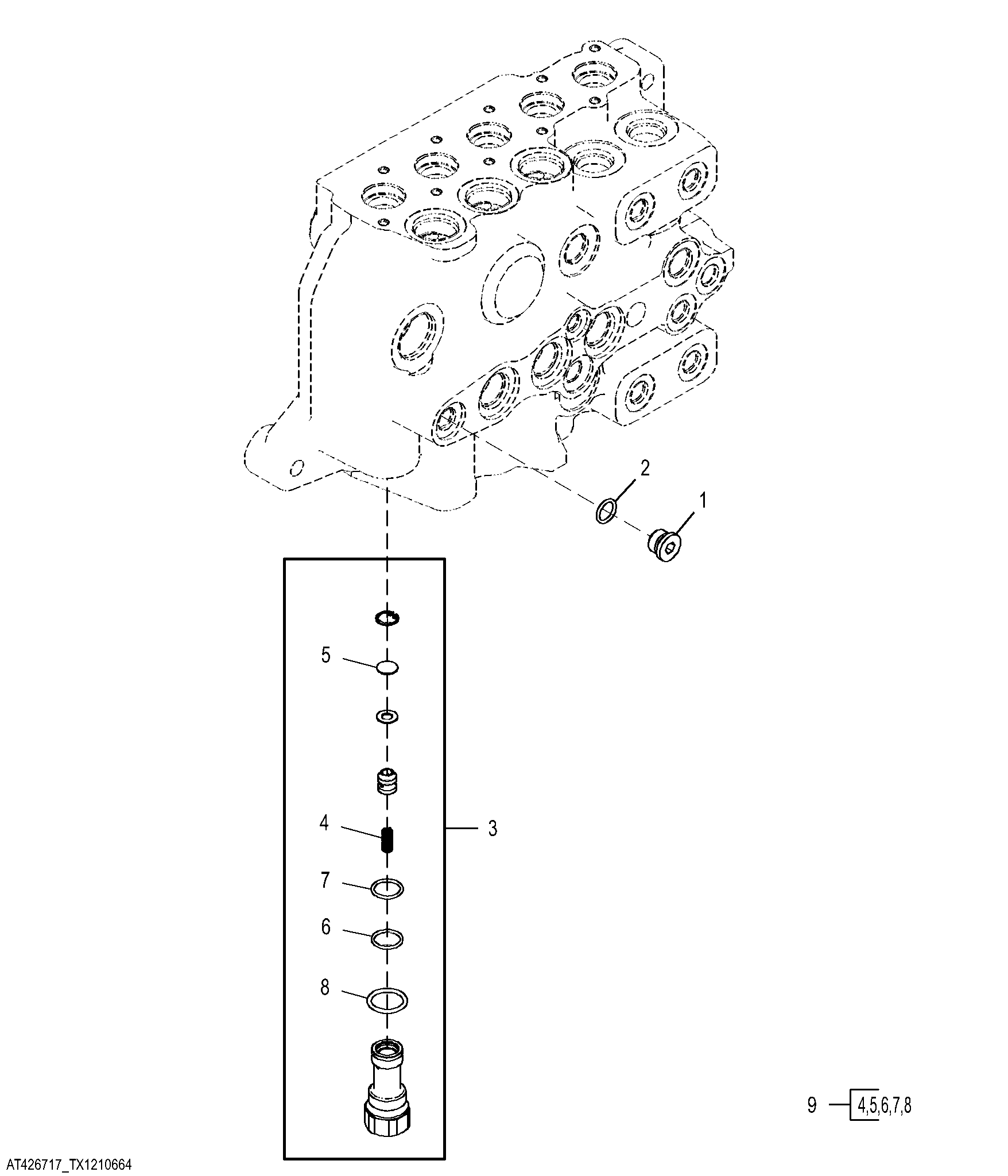 Load Sense Drain Regulator, Loader Valve (Use For AT426425 and AT426717)
