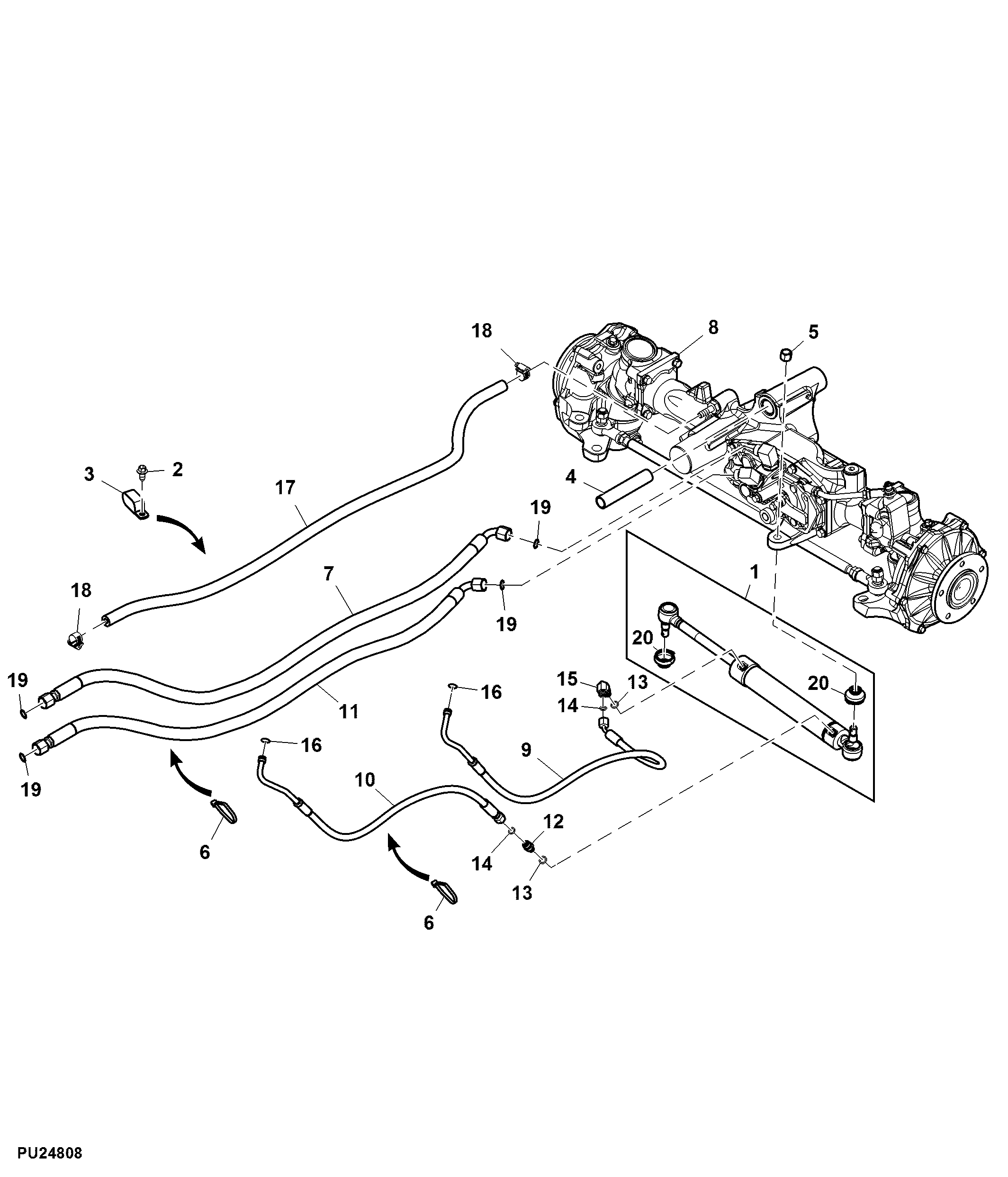 Front Axle Components and Hydraulic Cylinder