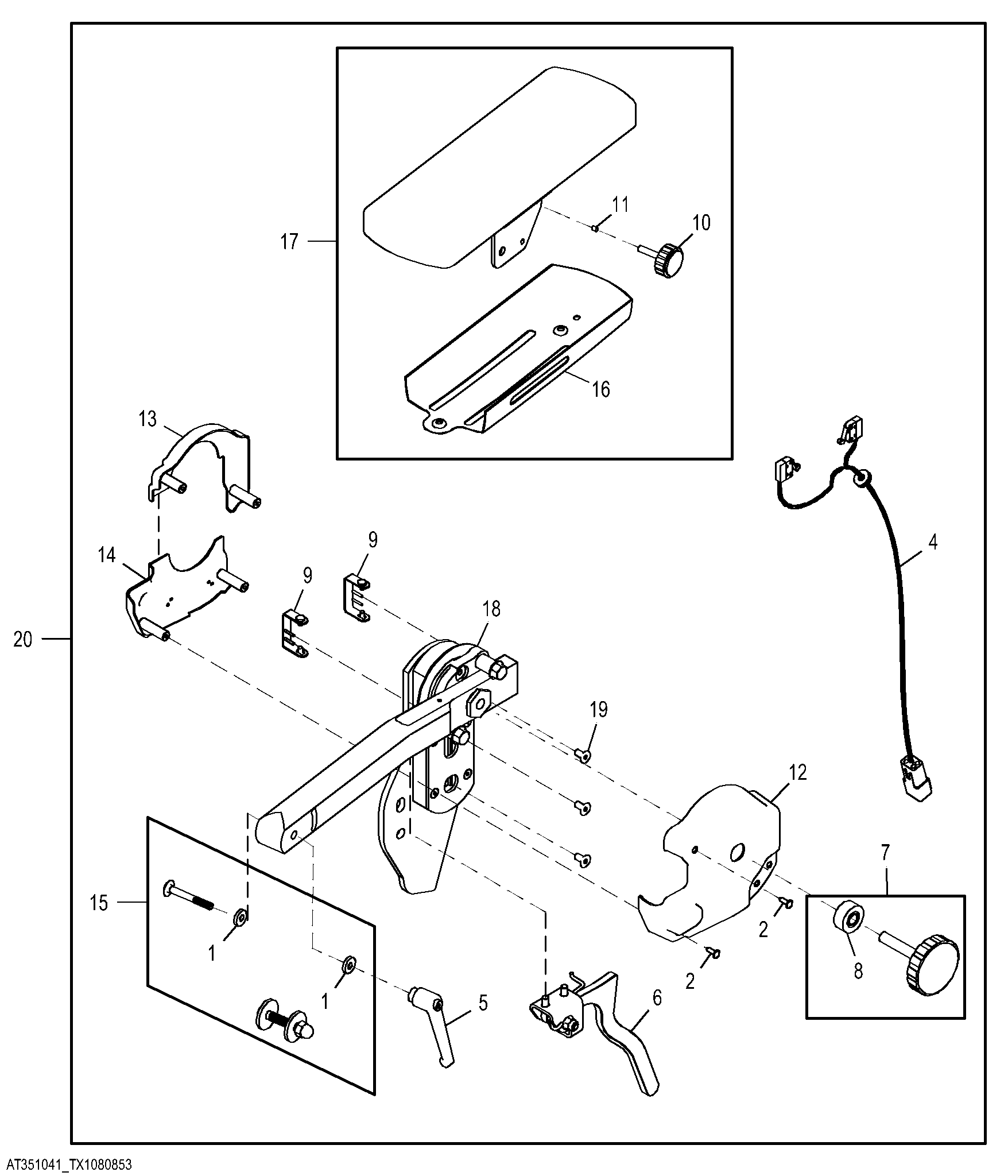 Left Armrest for Joystick Steering (618402 - )