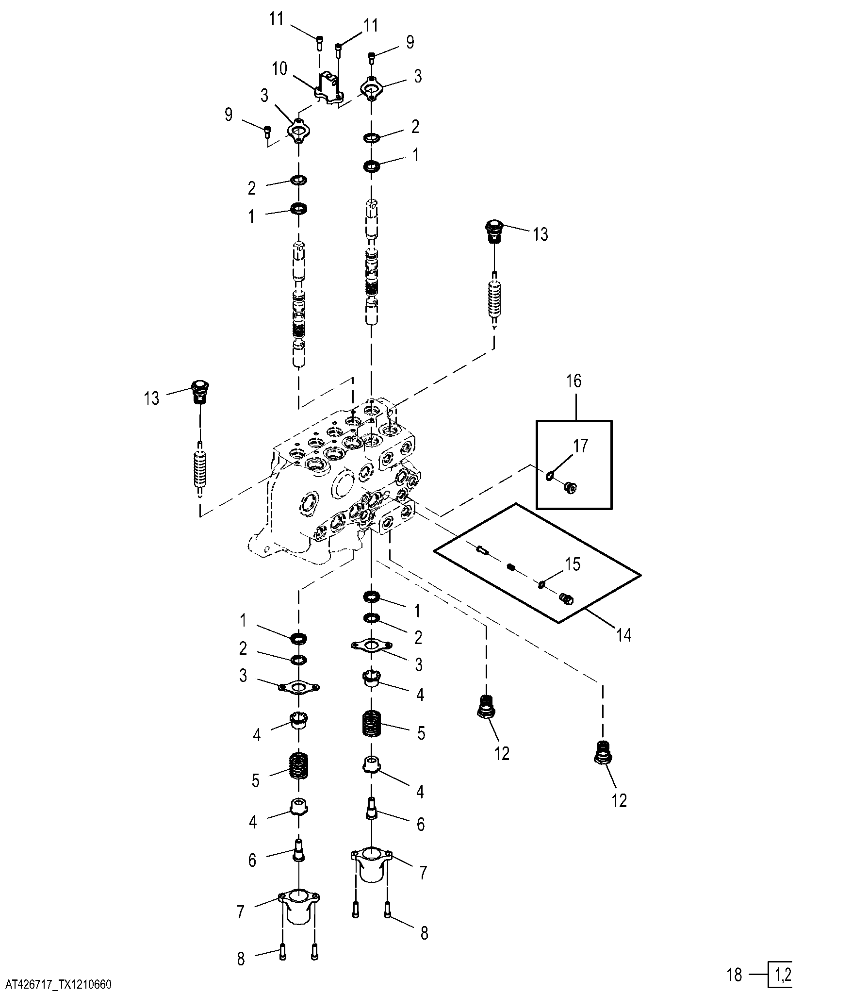 Stabilizer Valve Circuit, Loader Valve (Use For AT426611 and AT426703)