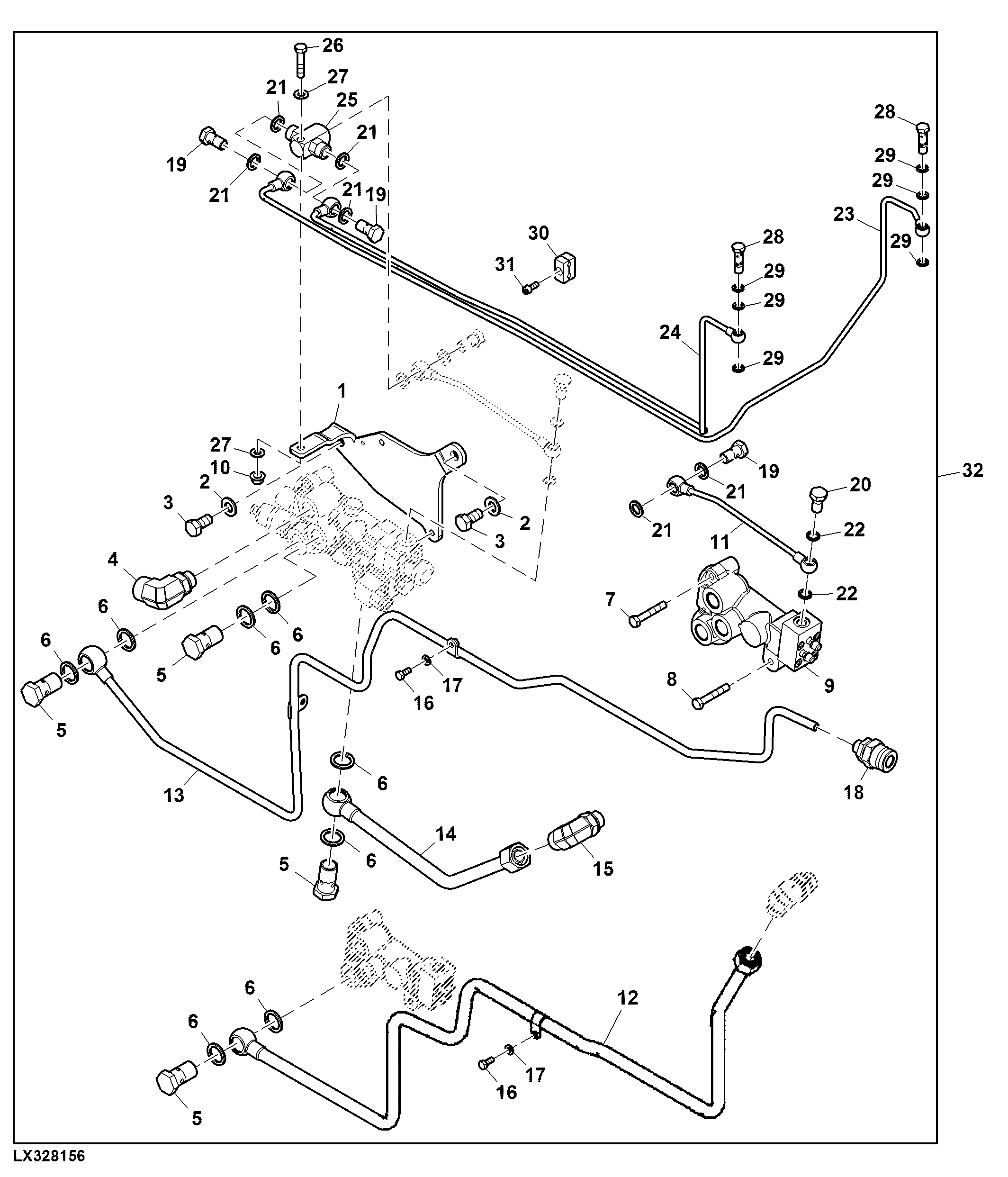 Attachment, Hydraulic Trailer Brake Valve, W/O Flow Divider