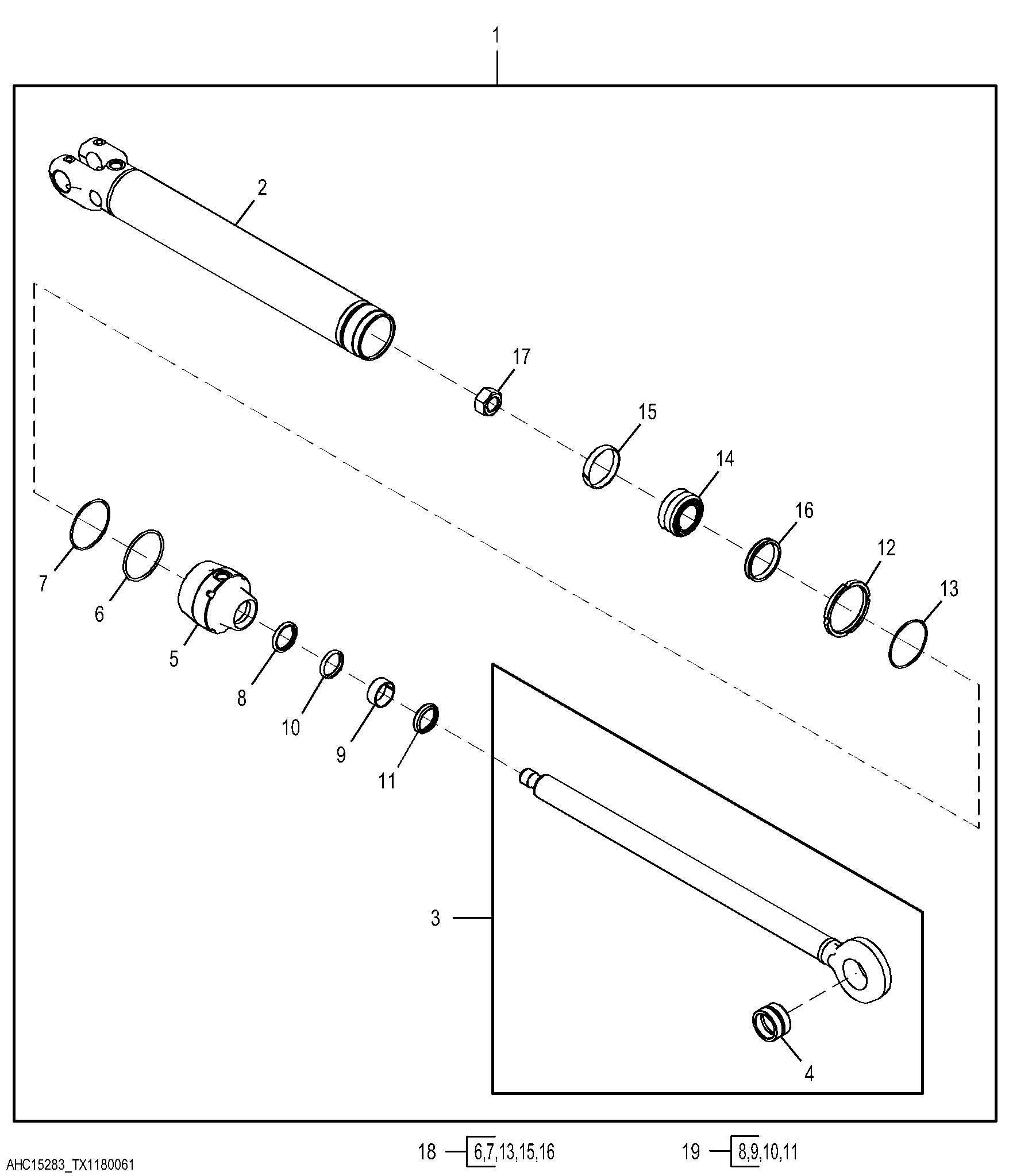 Boom Cylinder Components, Dual Function ( - 700125)