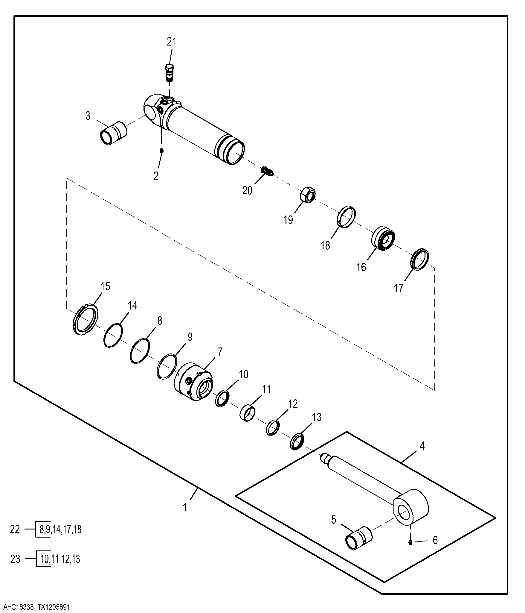 Hydraulic Cylinder Components, 4048 Grapple (48 in)