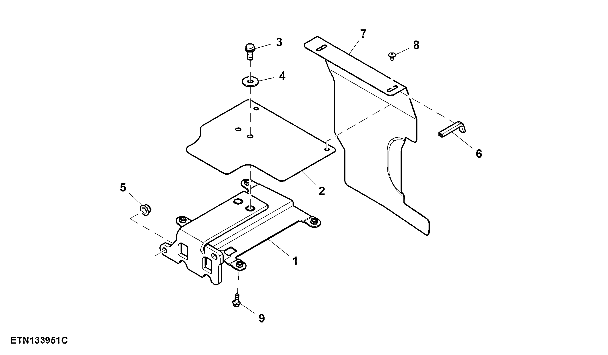 Mounting Parts, ECU W/ Front Loader, W/ Cab