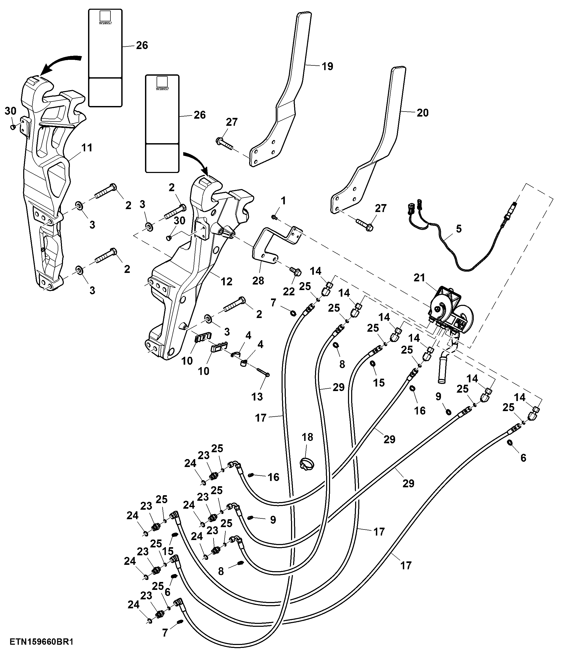 Loader Ready Kit, 3 Function, W/ Front Hitch