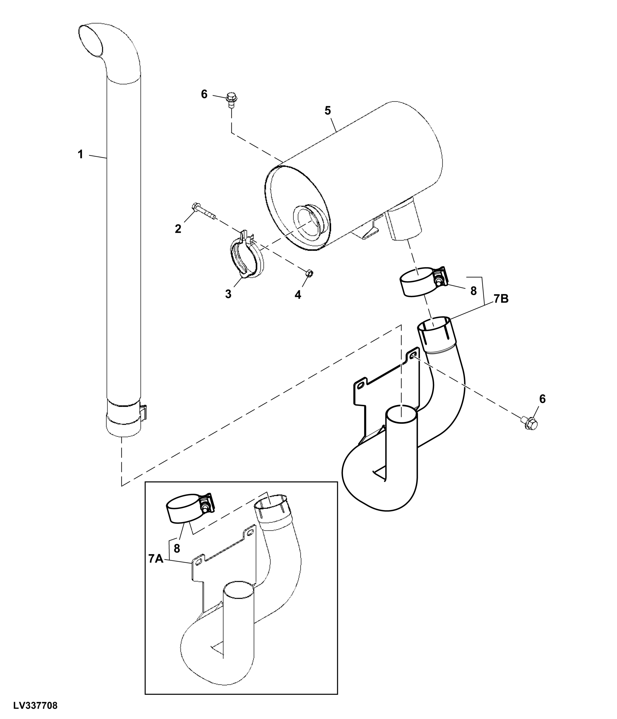 Vertical Discharge Exhaust Pipe And Muffler