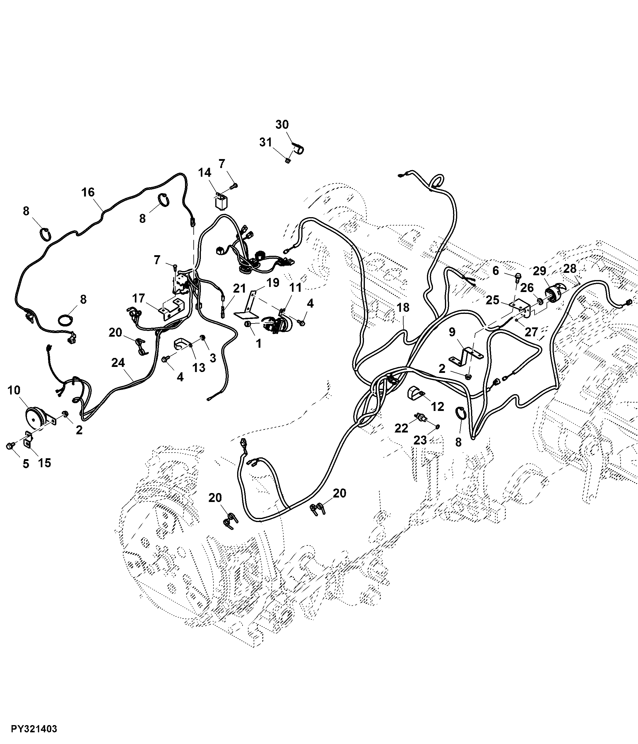 Wiring Harness, Single Clutch (004269 - 012021)