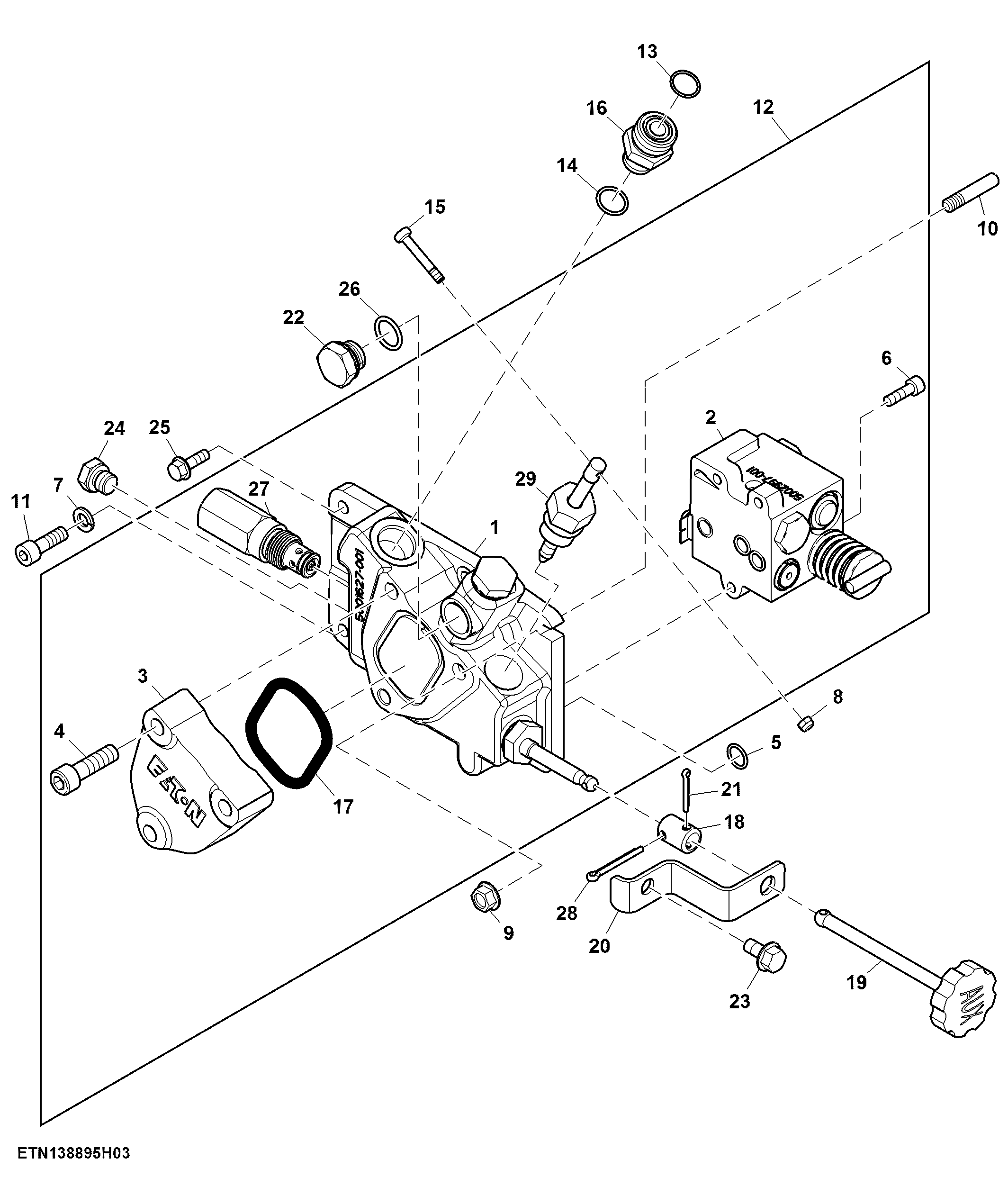 Rockshaft Control Valve, W/ Hitch Control Valve