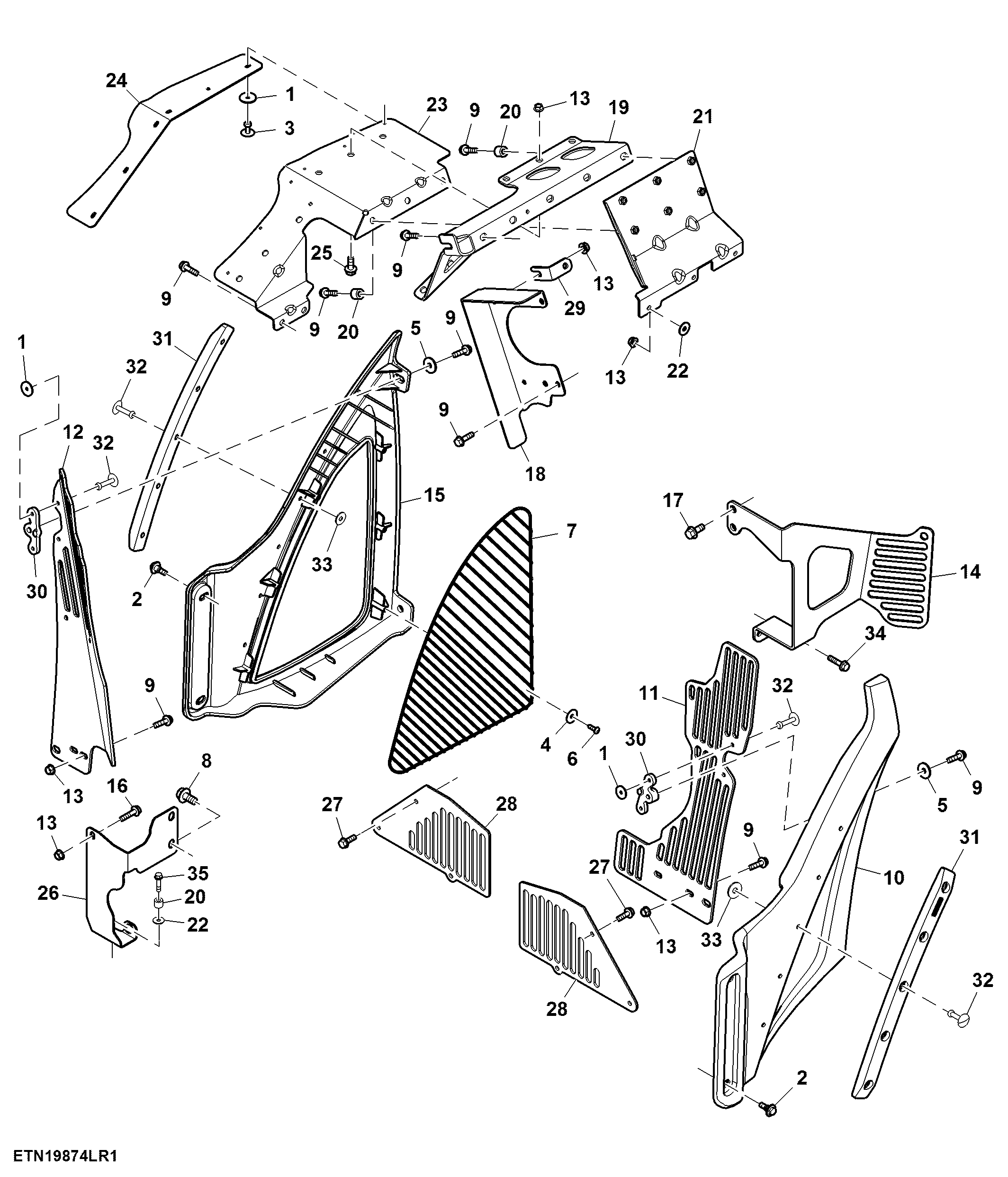 Hood Side Shields, 15.0 L FT4 Engine ( - 807000)