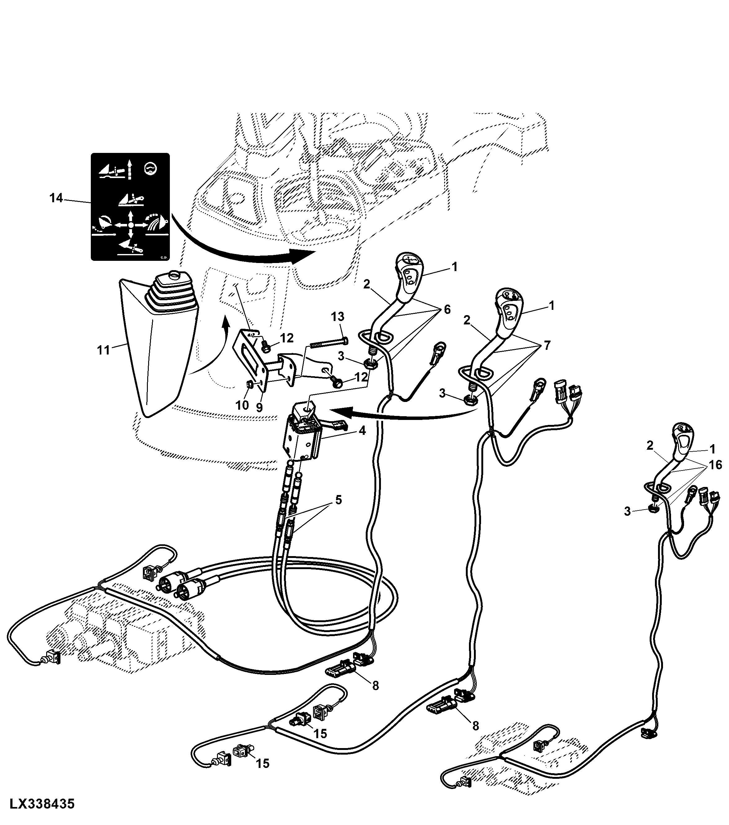 MULTI-FUNCTION LEVER ON SHIFT CONSOLE WITH 3 INDEPENDENT CONTROL VALVES (M-ICV)