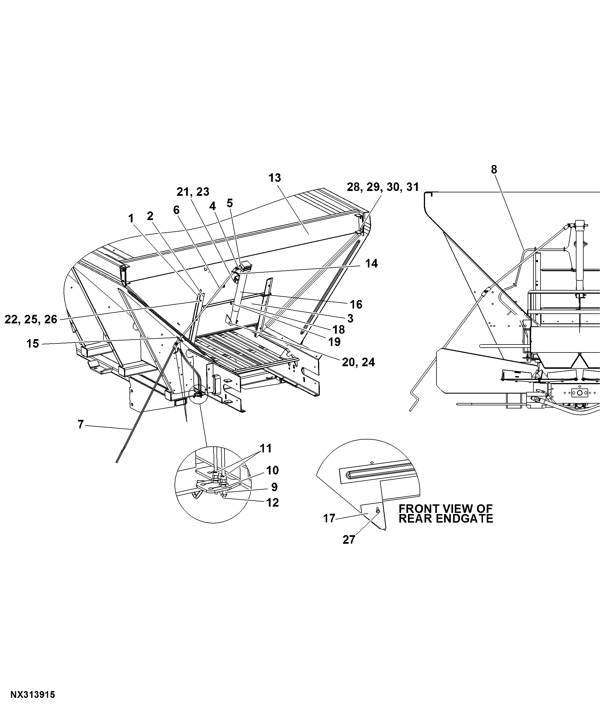 End Gate, Removable Feedgate and Jack - L3220G4