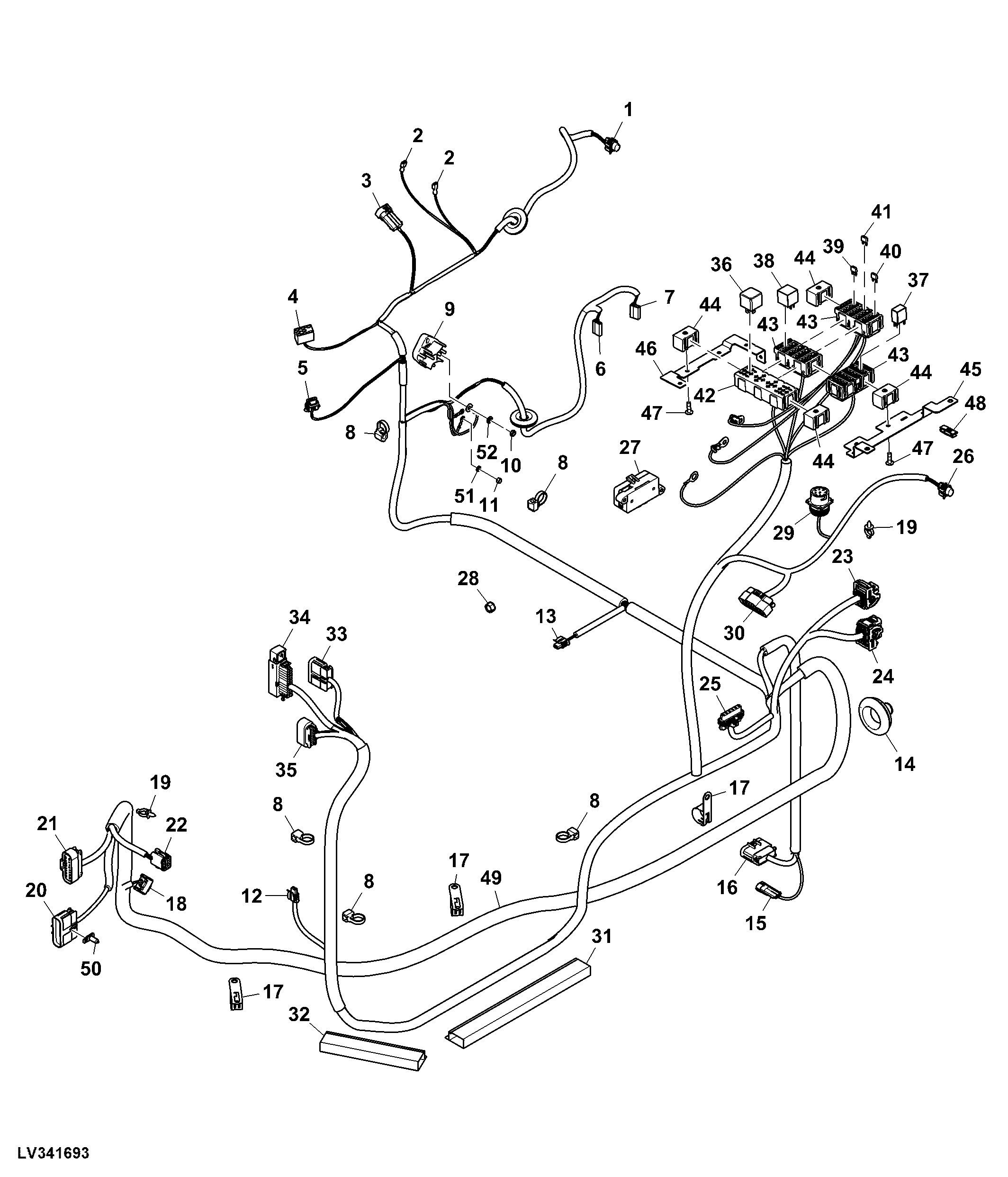 Cab Wiring Harness, SyncShuttle™ Transmission PTE (347000 - )