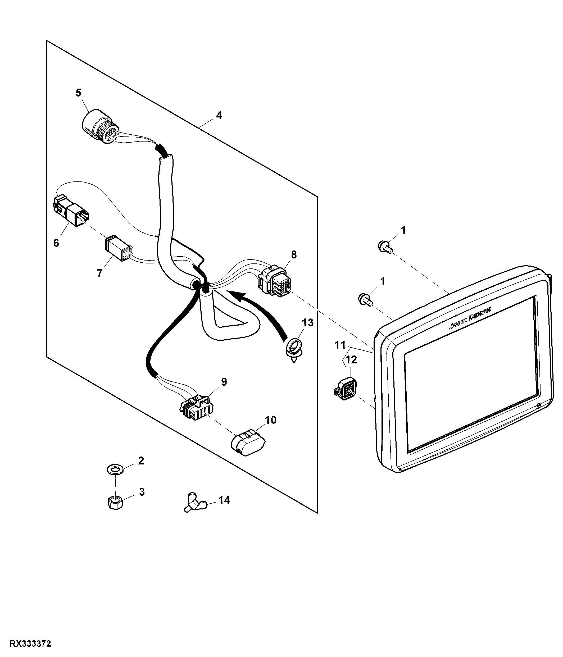 Wiring Harness and Display Mountings, StarFire™ 1 and 2, GreenStar™ 3
