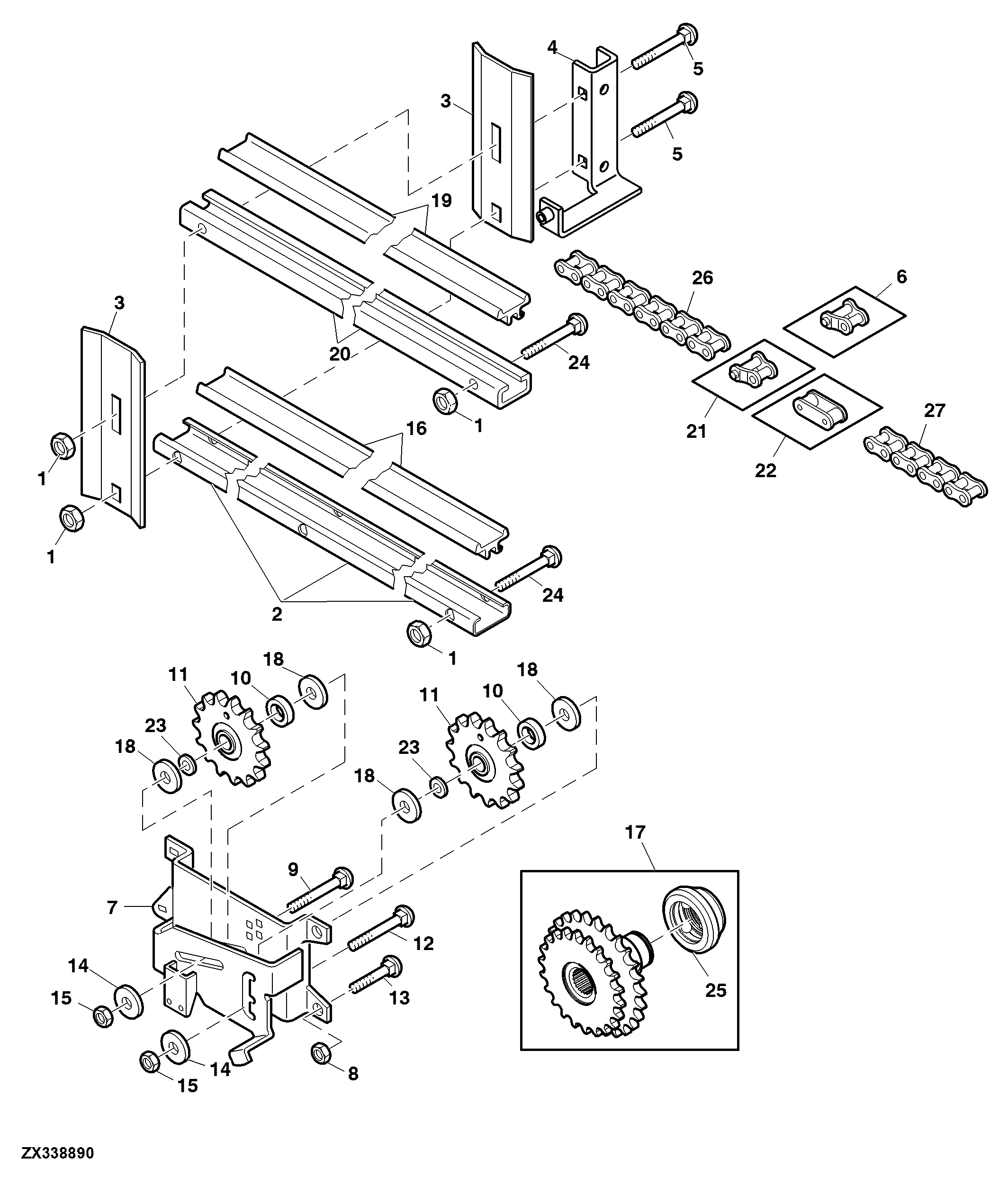 Feeder Conveyor Drive Chian And Idler Bracket