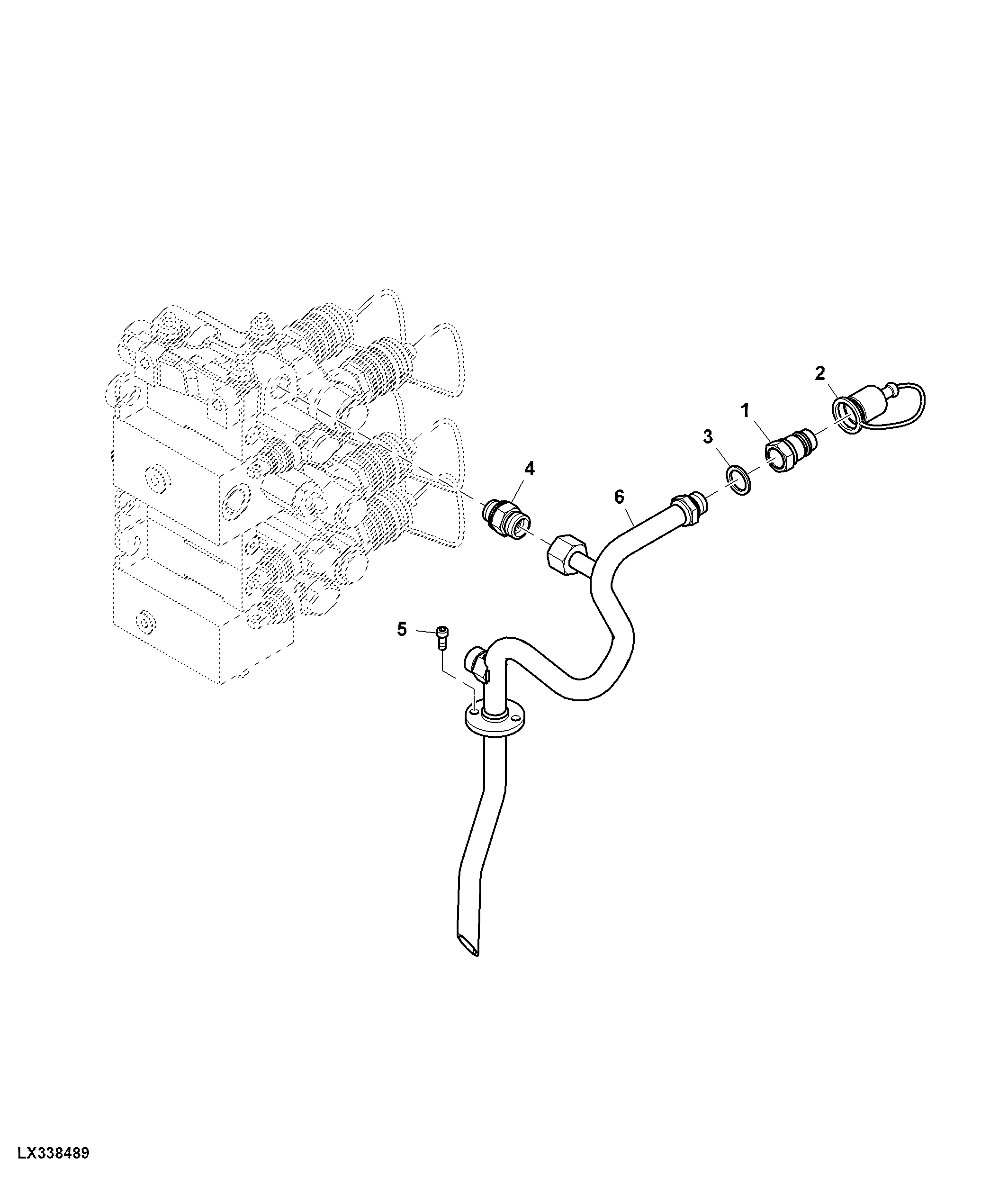 SCV Return Oil Line, 3 Double Acting SCVs, W/ Flow Divider