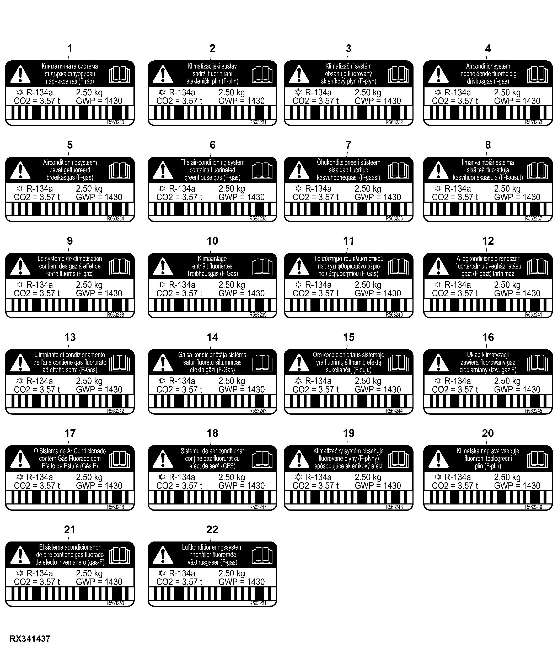 Label, Air Conditioning System (For EU) ( - 809166)