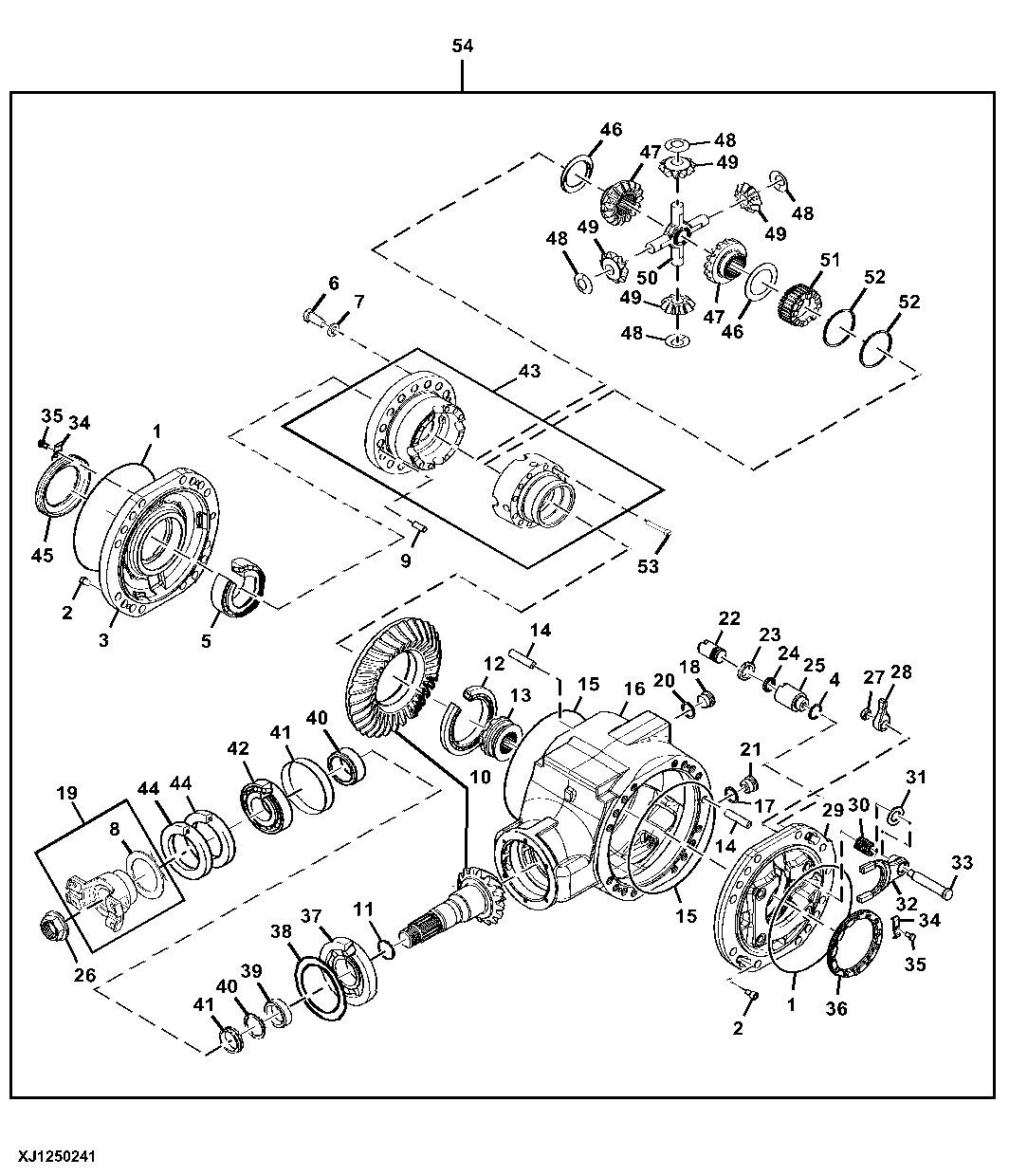 Differential, 4 Wheel Long Front and Rear, LOK 65 / LOK 111