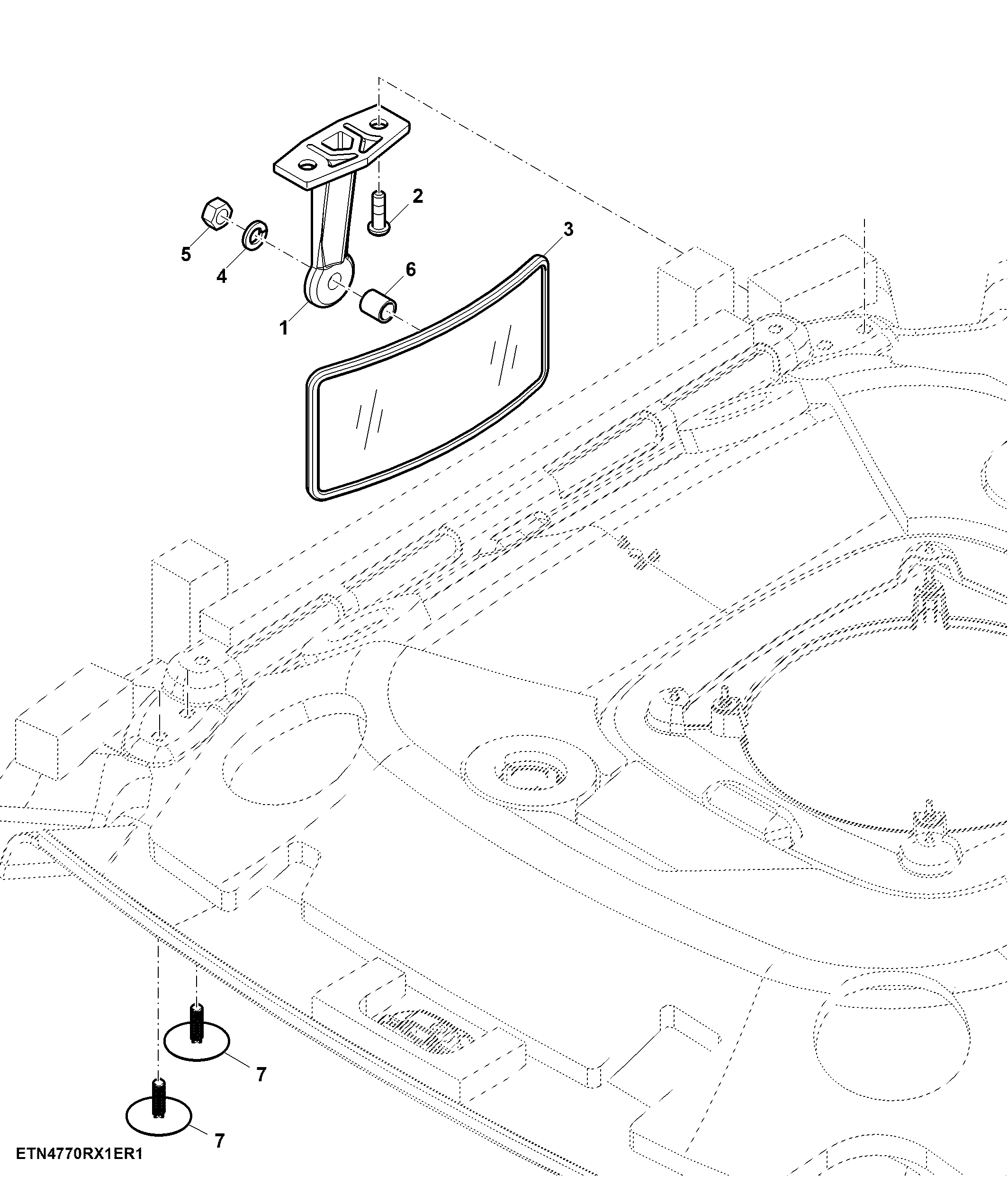 Rear View Mirror, Internal, Cab ( - 056100)