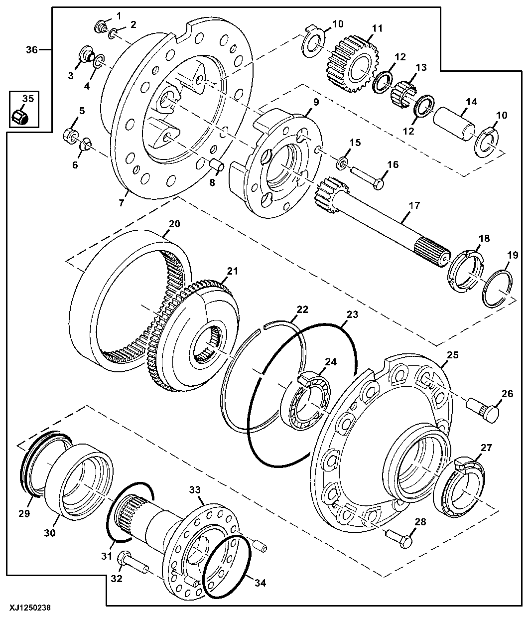 Wheel End, 4 Wheel Long Front and Rear, LOK 65 / LOK 111