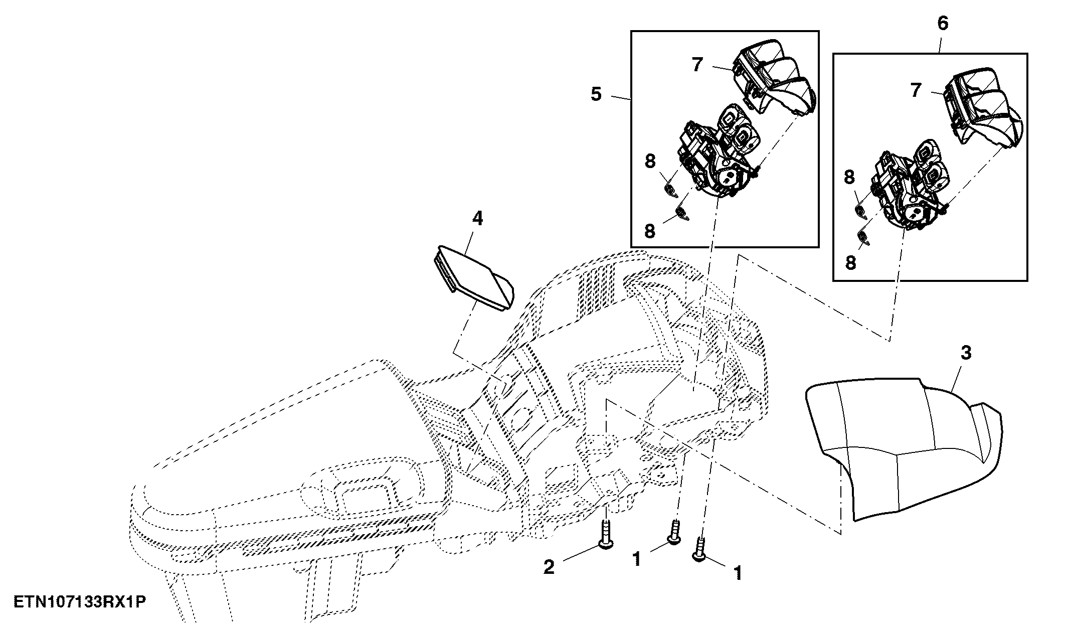 Control, 4 Rear SCV, W/O Rear Hitch and Joystick
