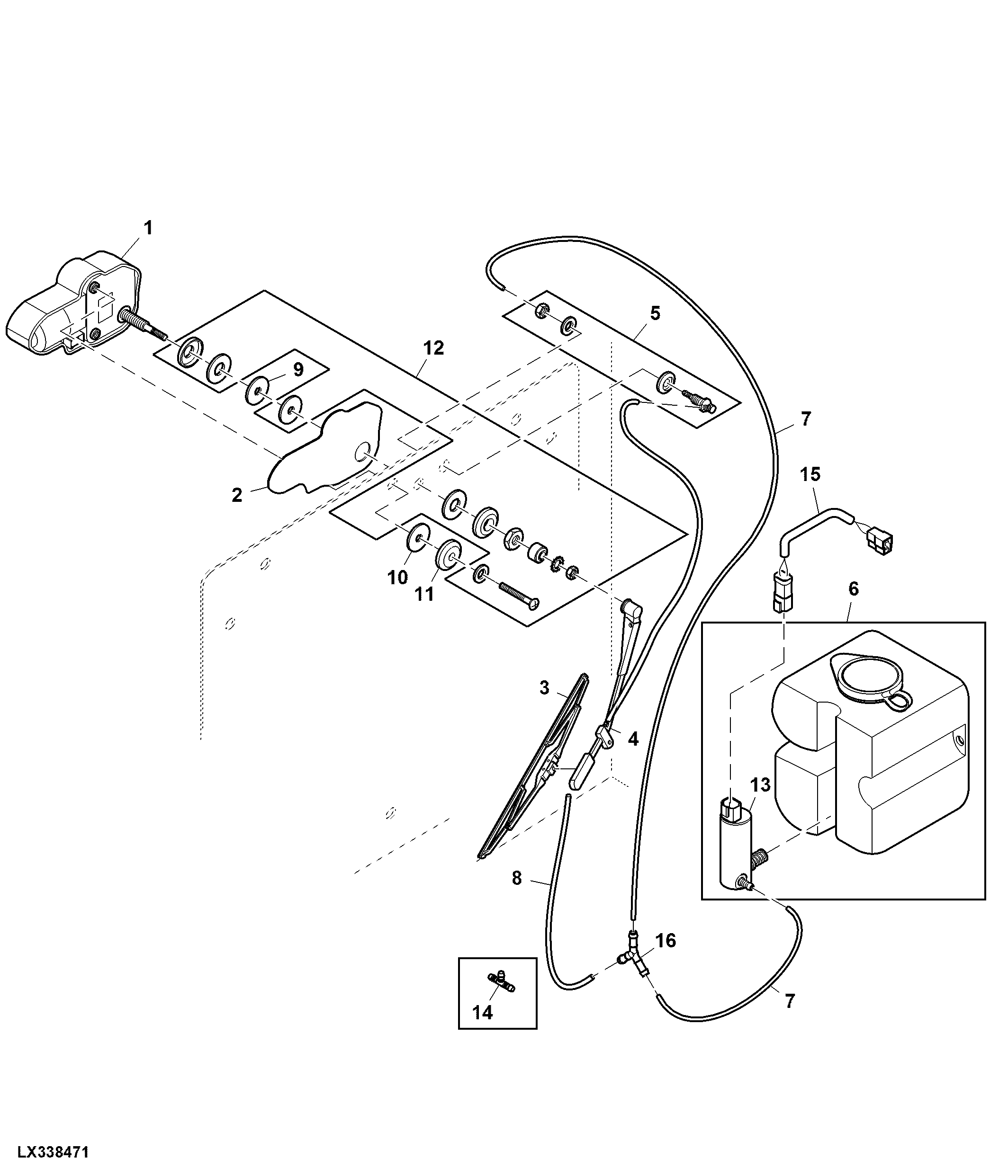 Wiper / Reservoir, Rear Windshield Washer (201930 - )