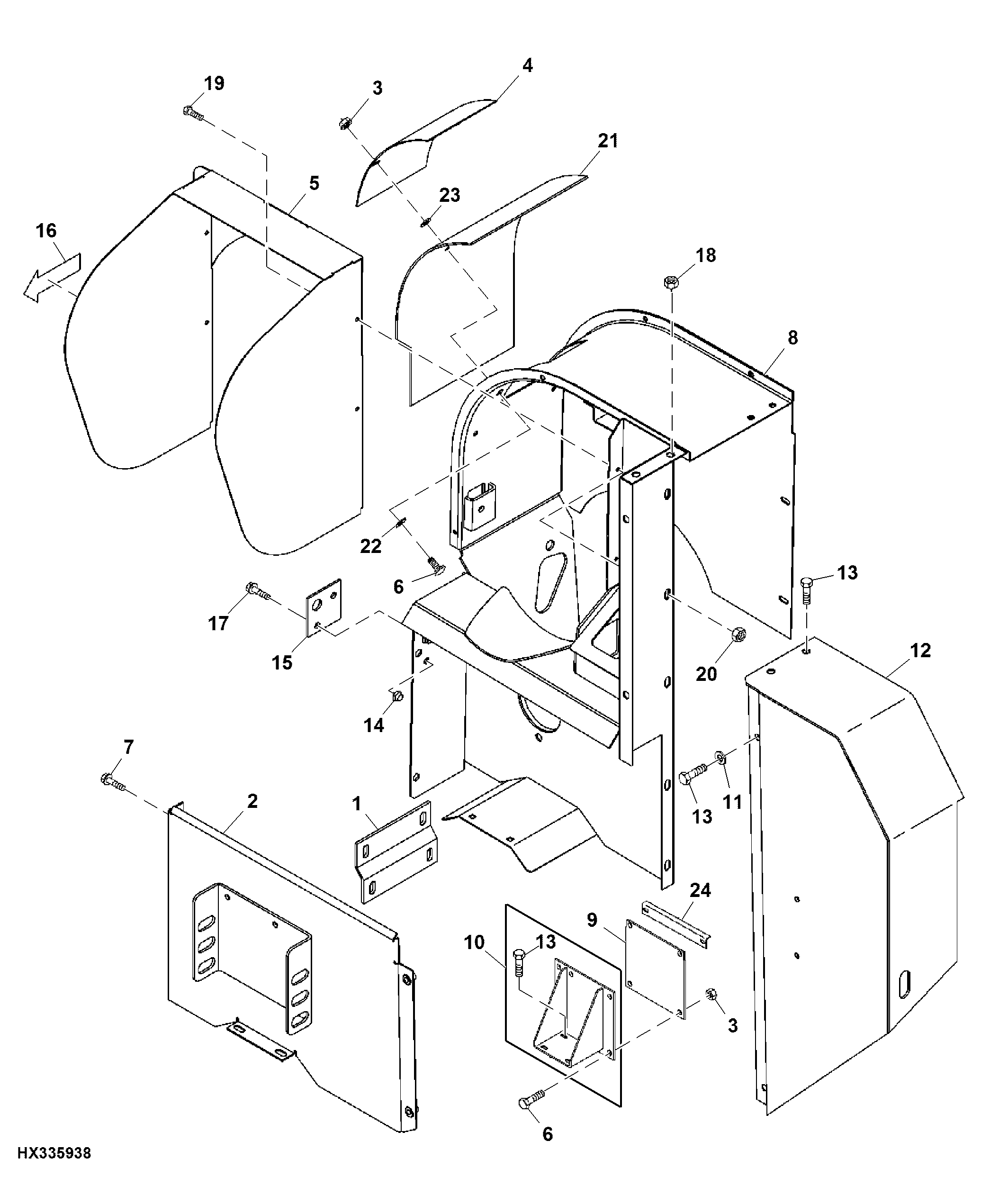 Upper Clean Grain Loading Auger Housing (710801 - )