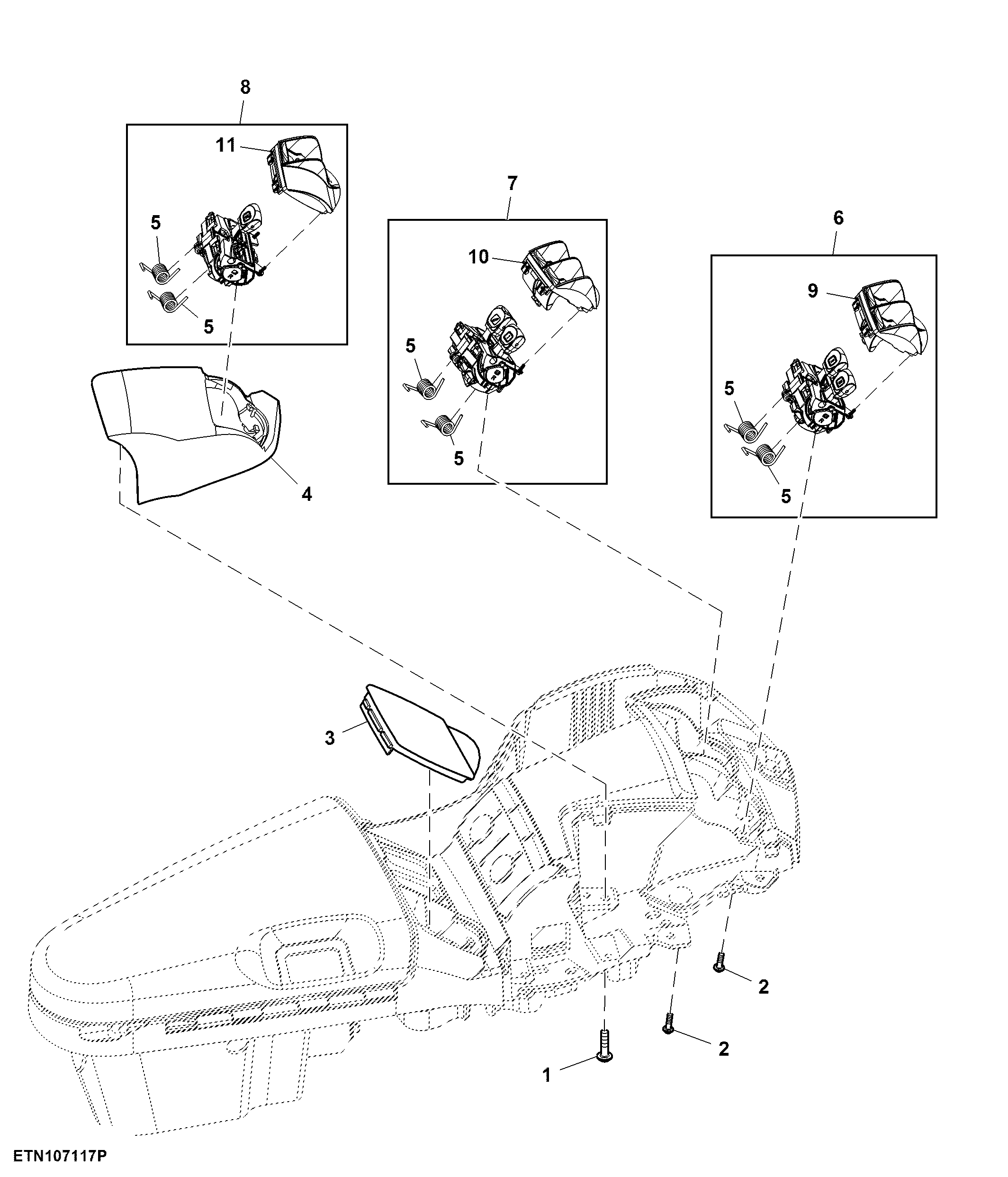 Control, Rear Hitch and 4 Rear SCV, W/O Joystick and Front Hitch
