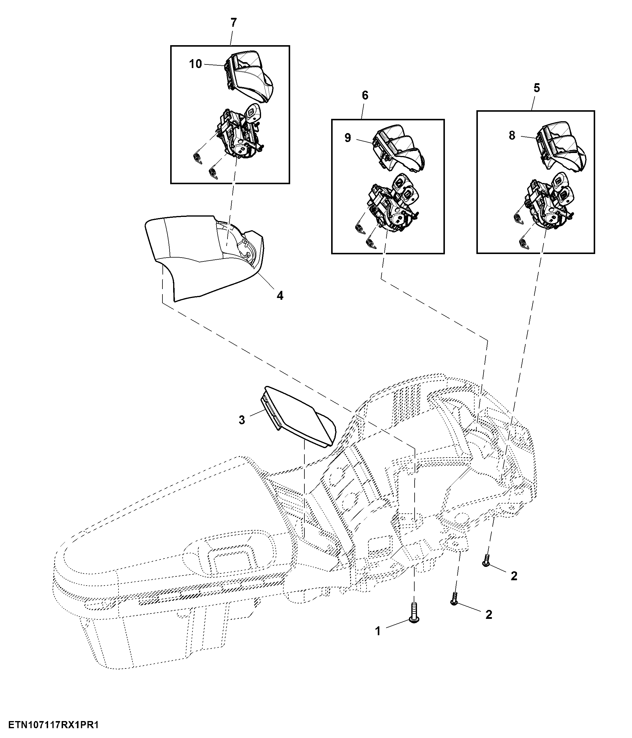 Control, Rear Hitch and 4 Rear SCV, W/O Joystick and Front Hitch