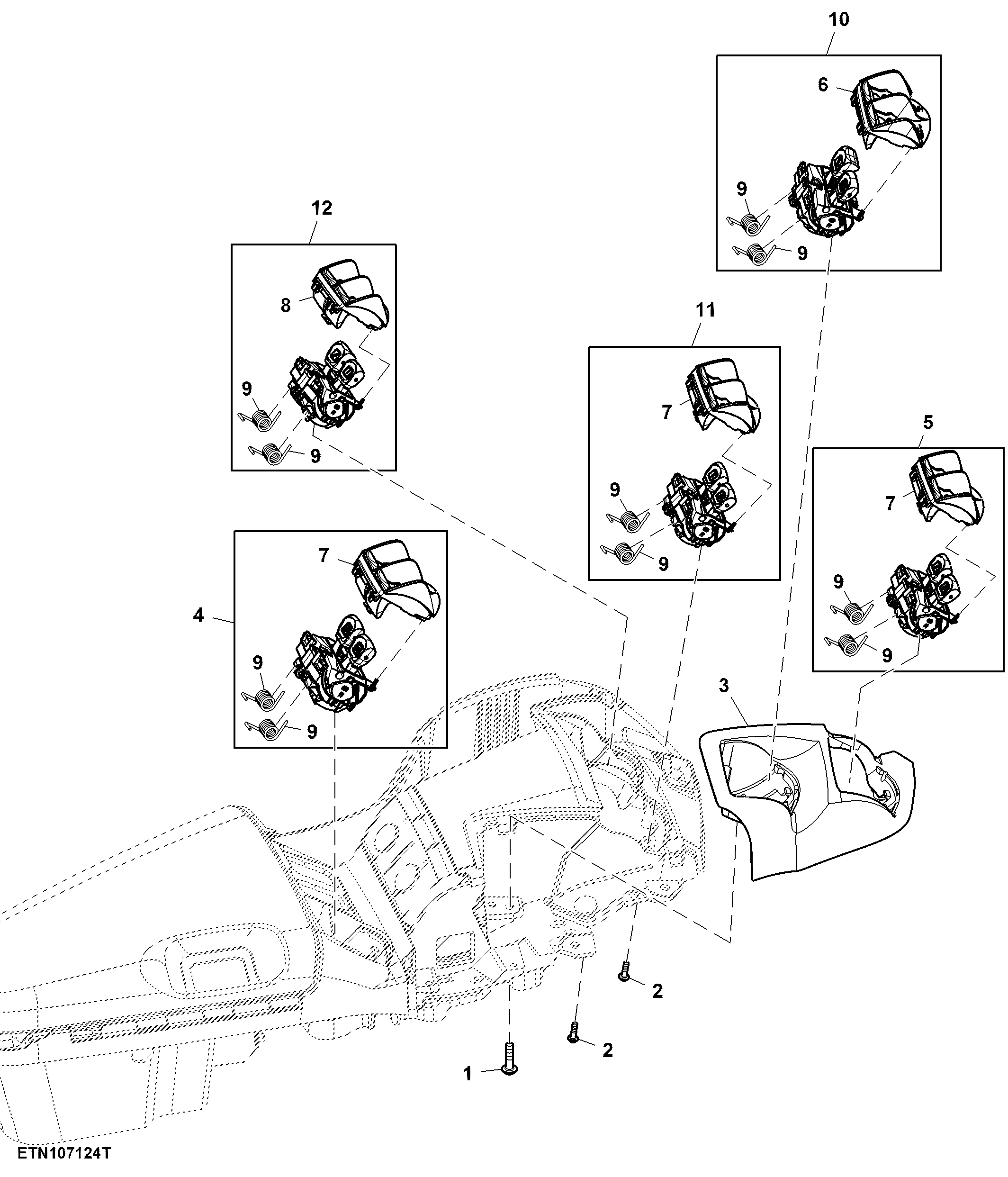 Control, Rear Hitch, 6 Rear SCV and 2 Mid Stack SCV, W/O Joystick, W/ Front Hitch, CommandARM™