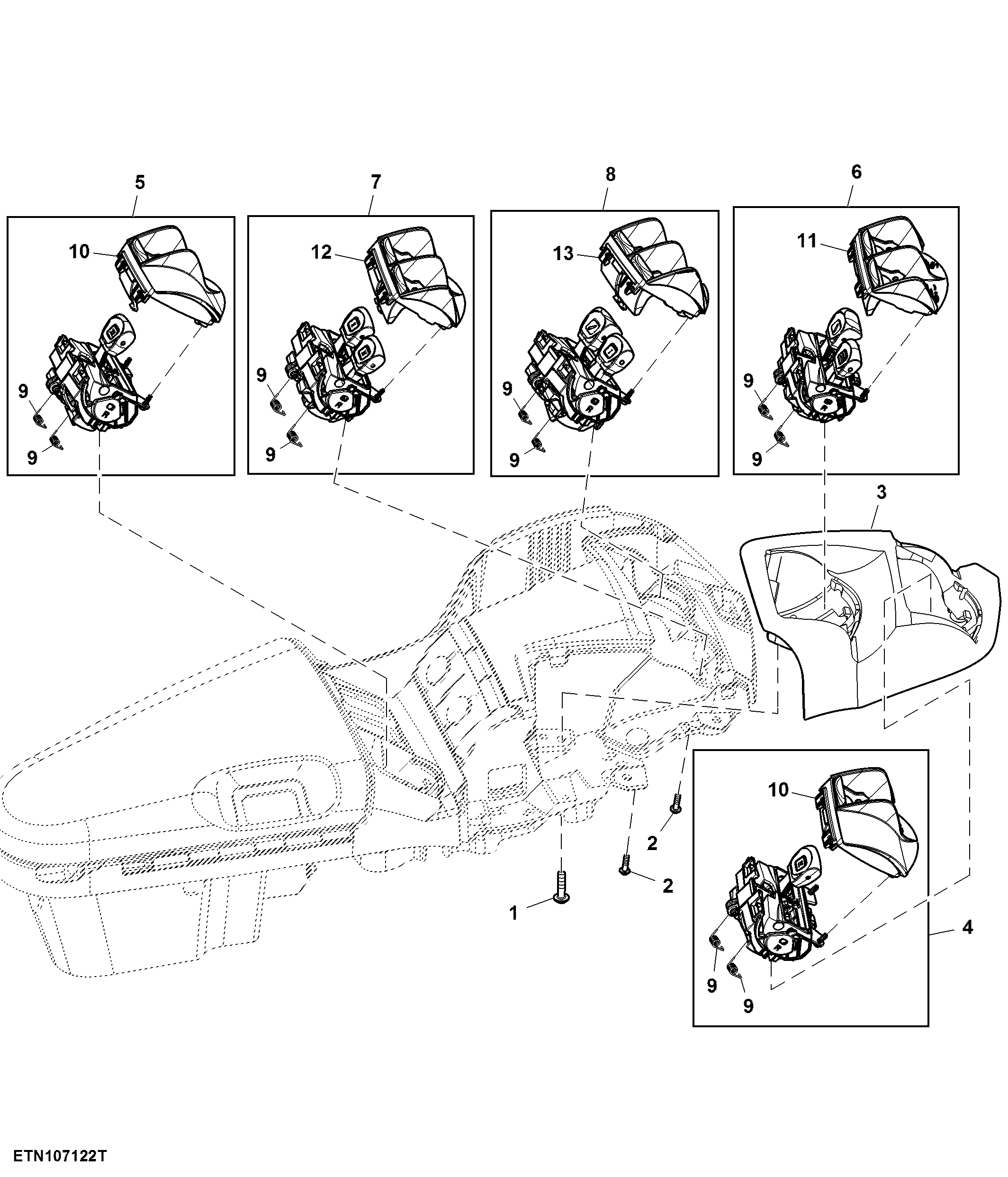 Control, Rear Hitch,4 Rear SCV and 2 Mid Stack SCV, W/O Joystick, W/ Front Hitch, CommandARM™