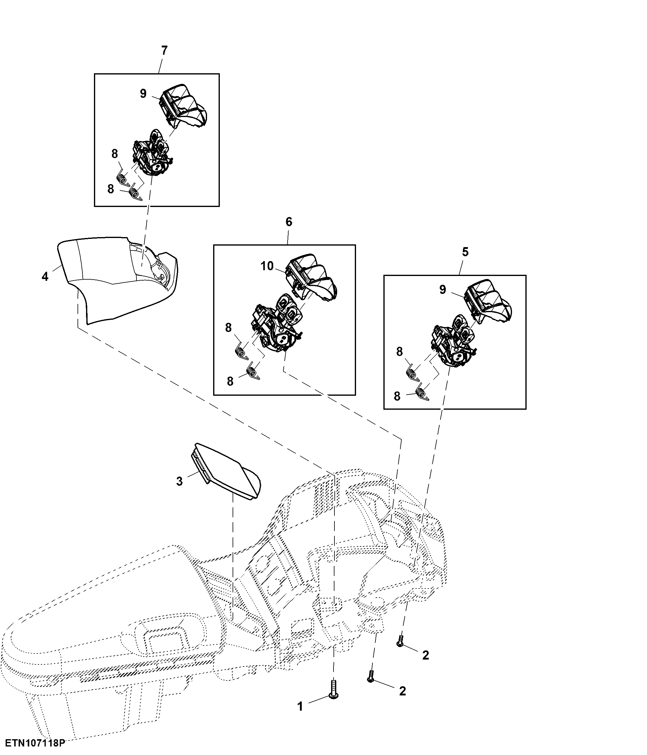 Control, Rear Hitch and 5 Rear SCV, W/O Joystick and Front Hitch, CommandARM™