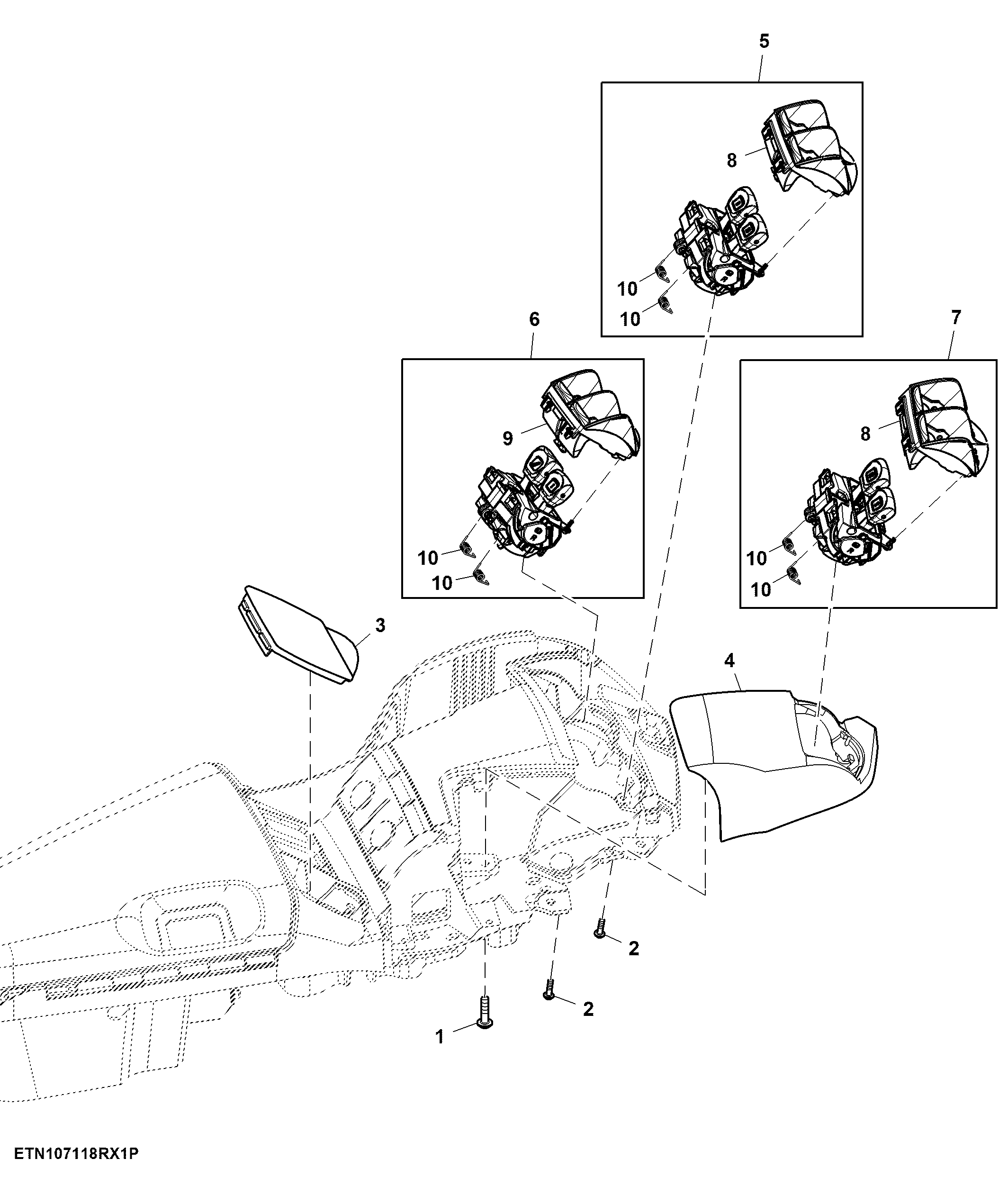 Control, 5 Rear SCV, W/ Rear Hitch, W/O Joystick and Front Hitch