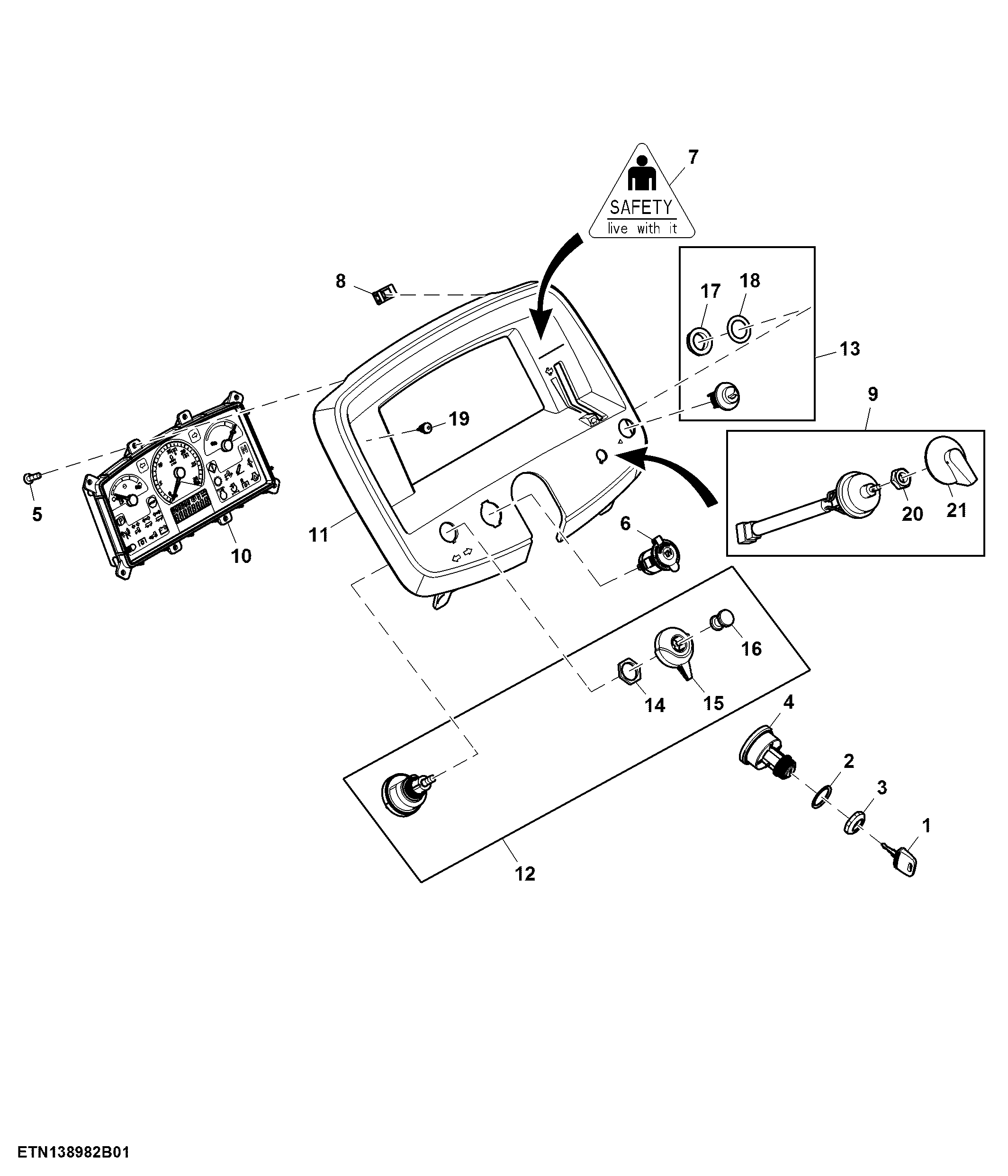 Instrument Cluster, Telematics, Base, Inline, North, 2100 RPM