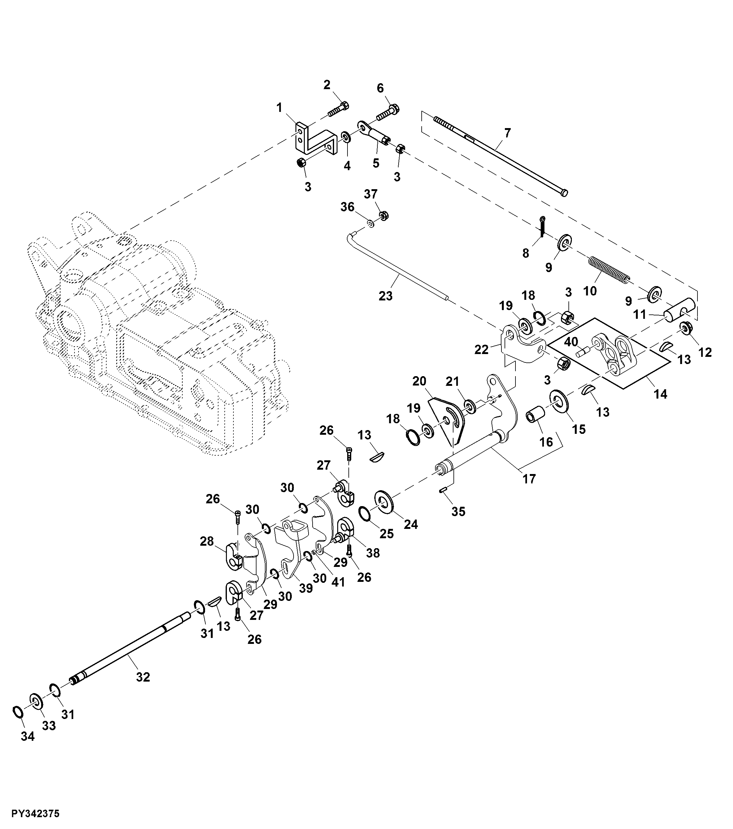 Rockshaft Control Linkage, Power Steering W/ SCV