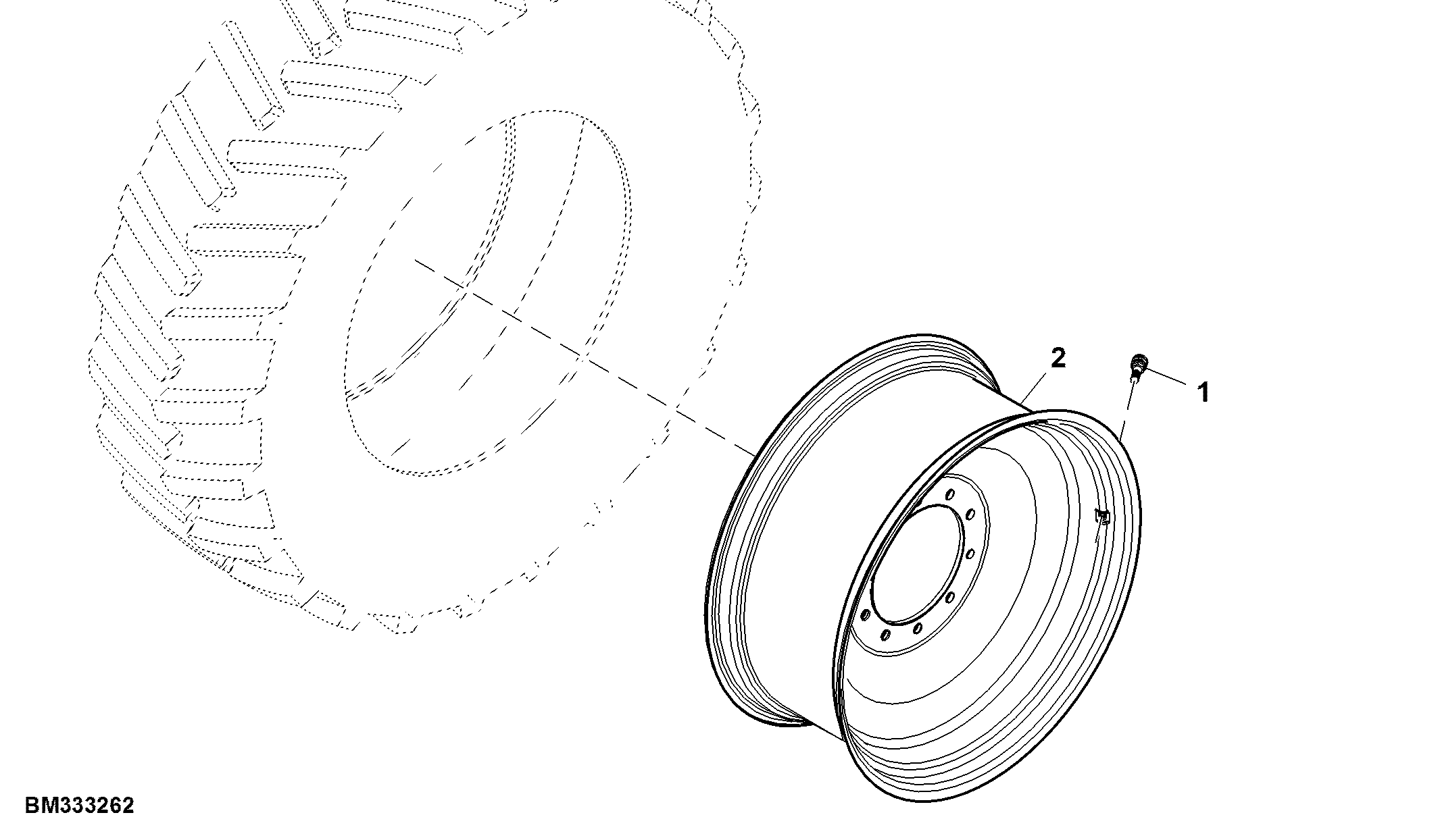 Front Wheel, 2 Position, Group 43 Tires, RH Illustrated