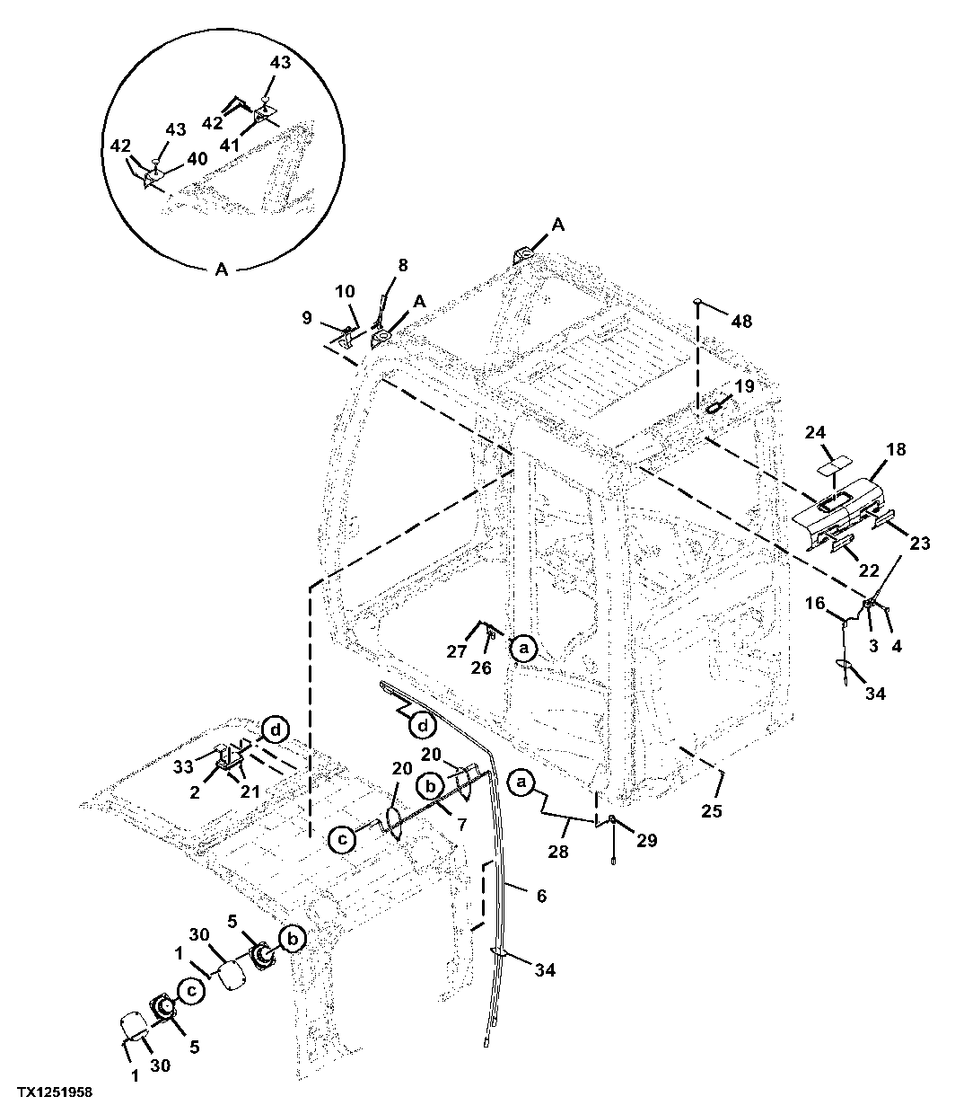 Cab Components, Cab Light, Antenna, and Speakers