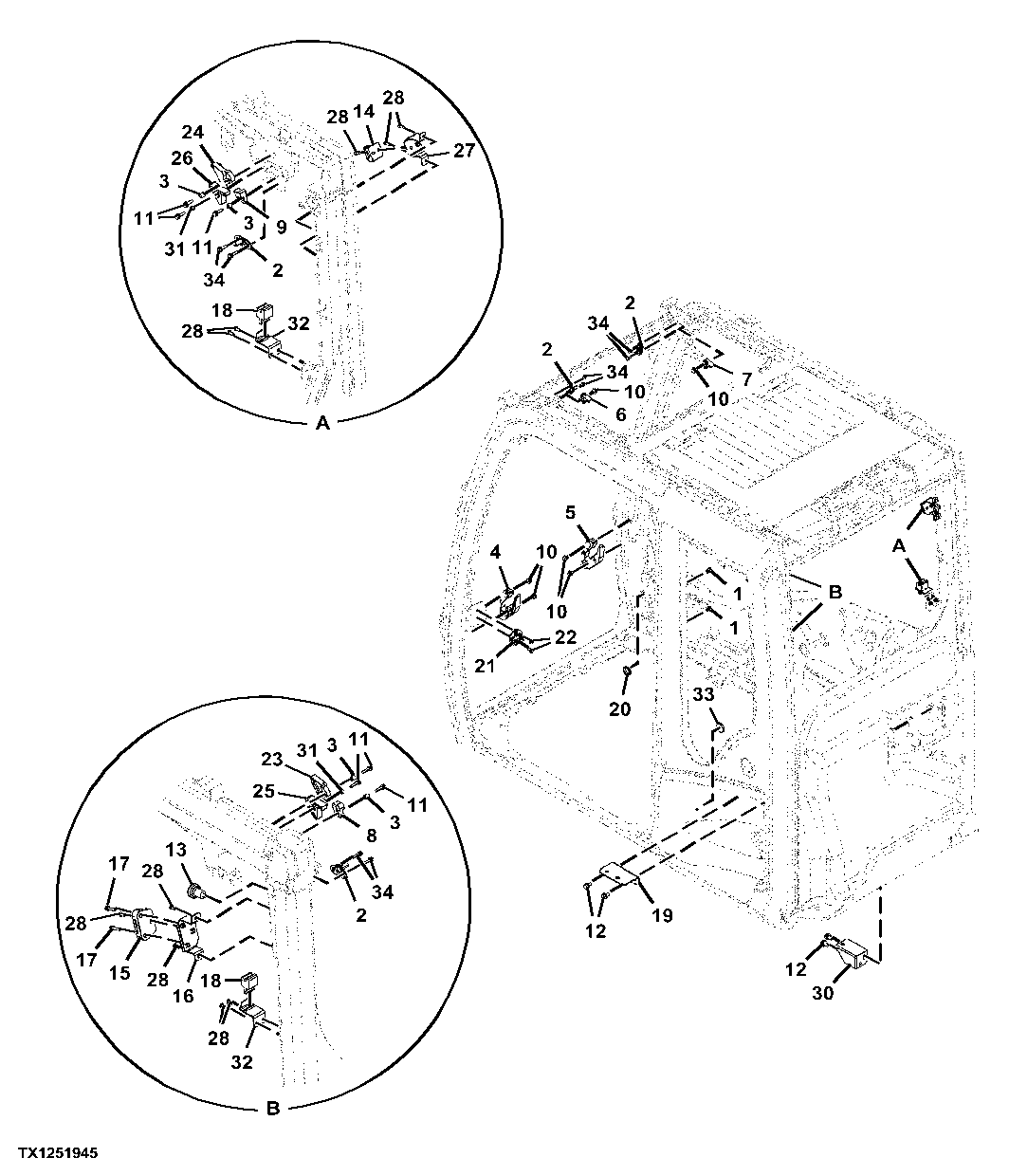 Cab Components, Brackets, Bushings, and Stoppers