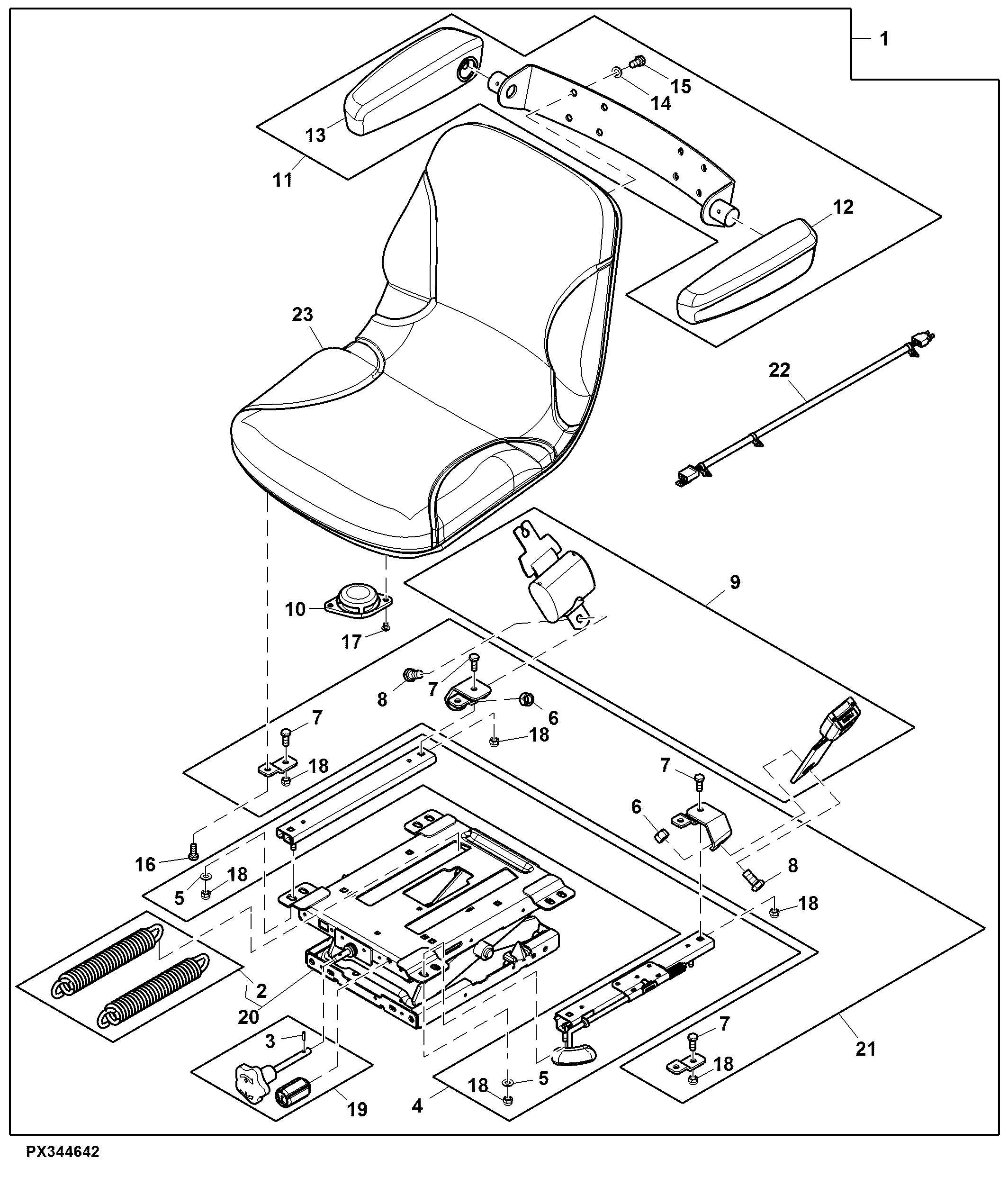 Seat Components, Mechanical Suspension, Cab