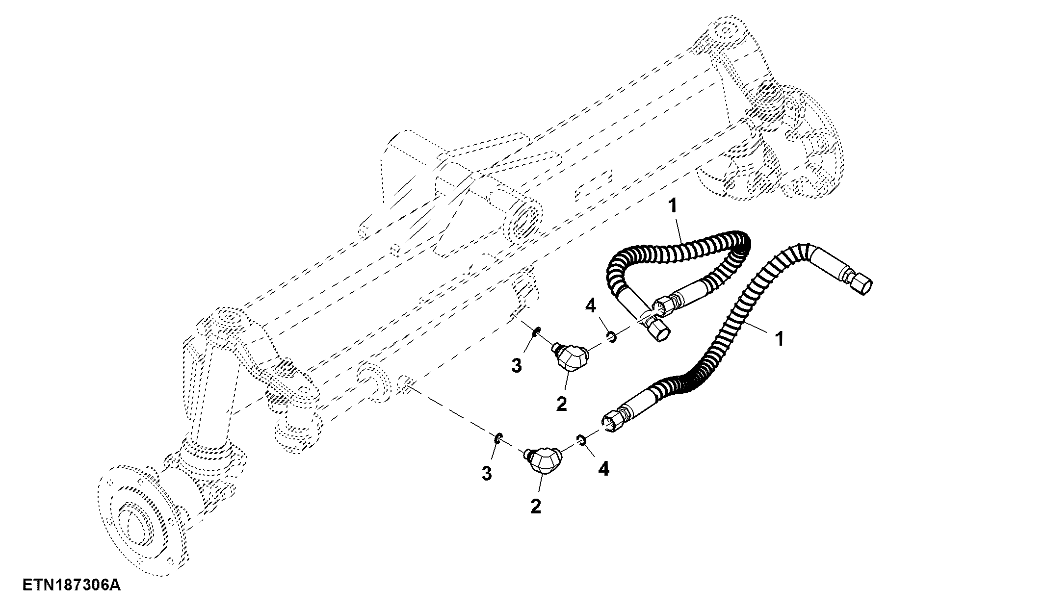 Steering Hydraulic Hoses, 2WD, Single Cylinder