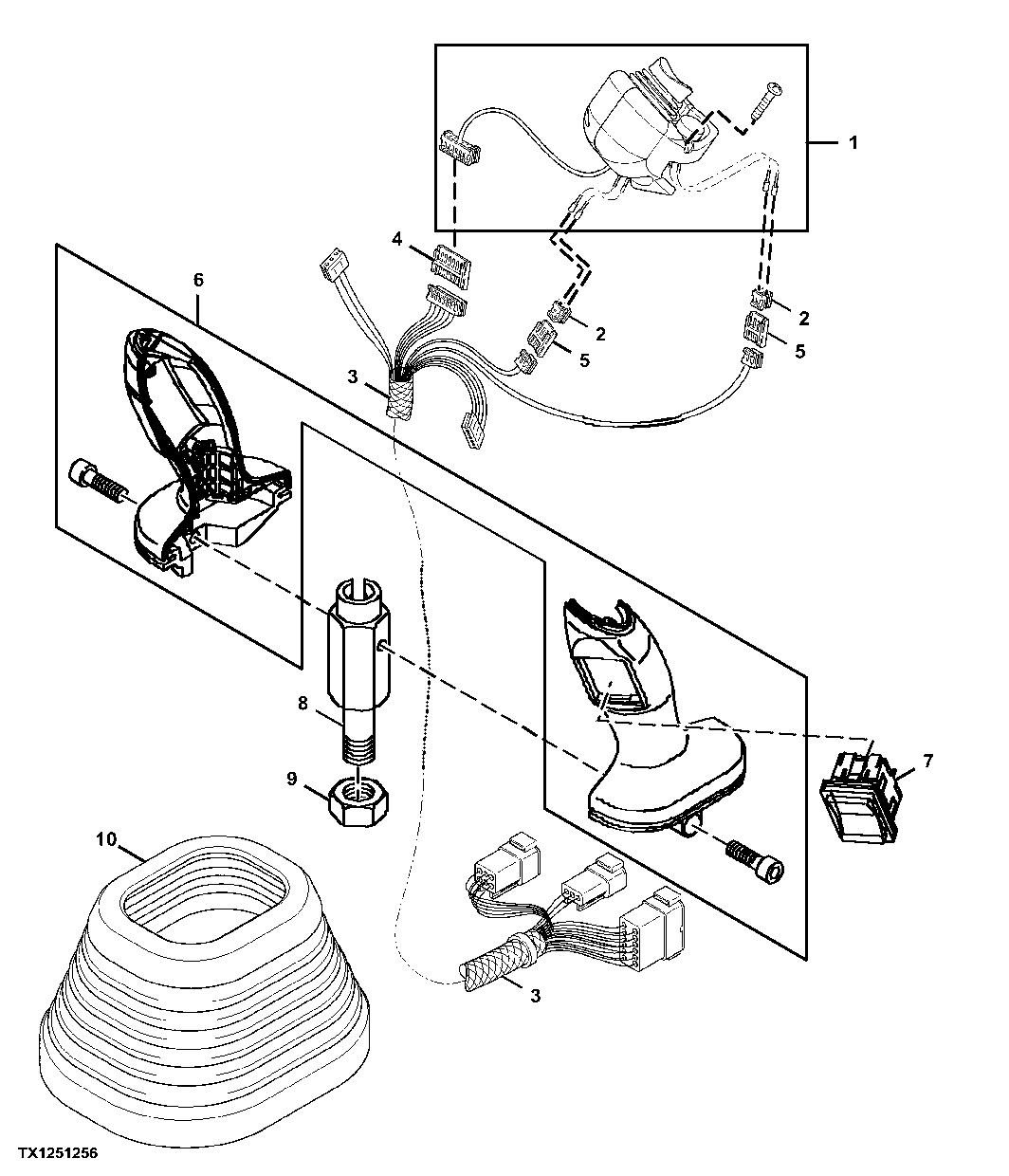 Joystick Pilot Controller Components, Three Function