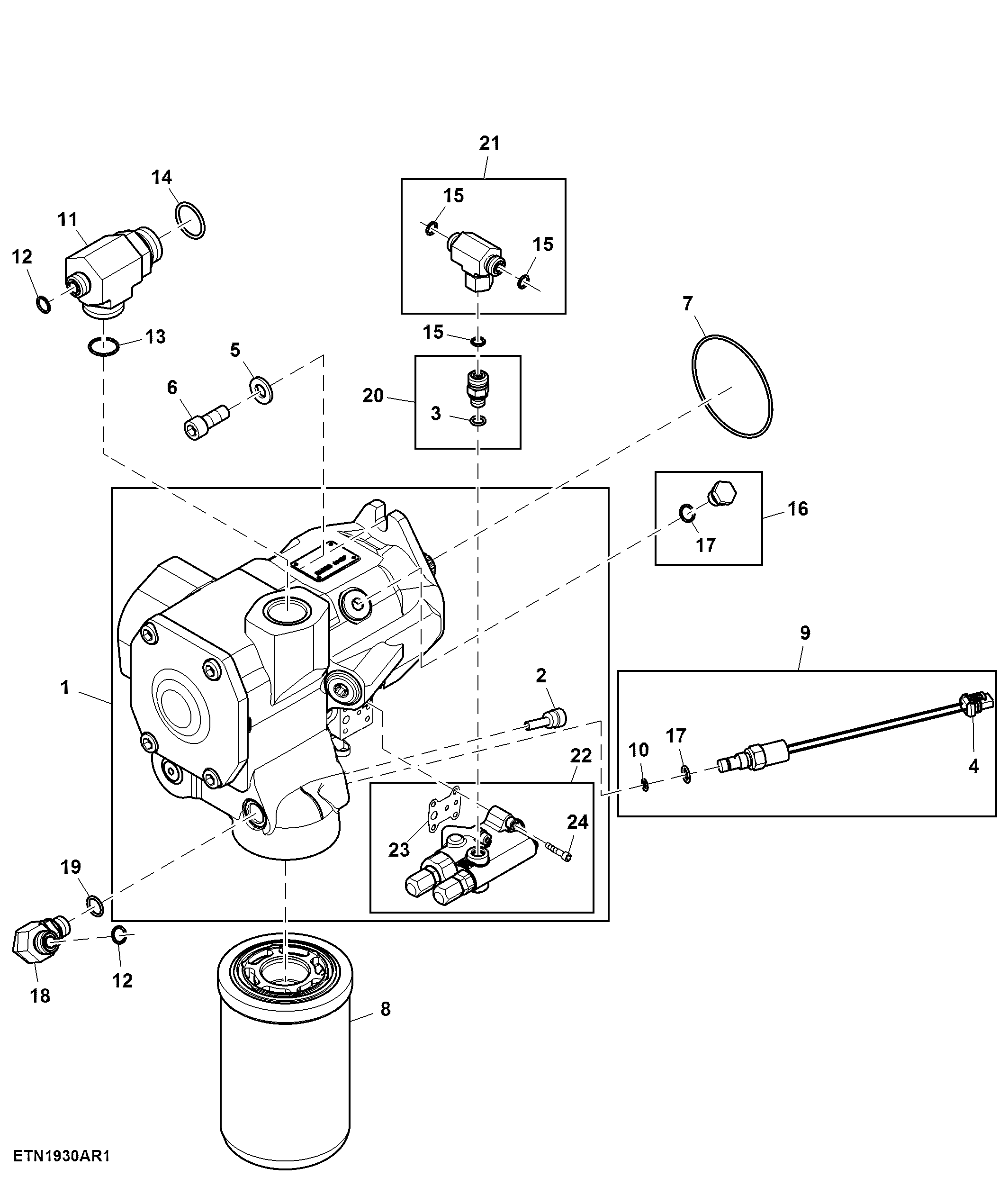 Hydraulic Pump, W/ TLS™, W/O Midstack and Front Brake, PowrQuad™/AutoQuad™/IVT™, 63 cc