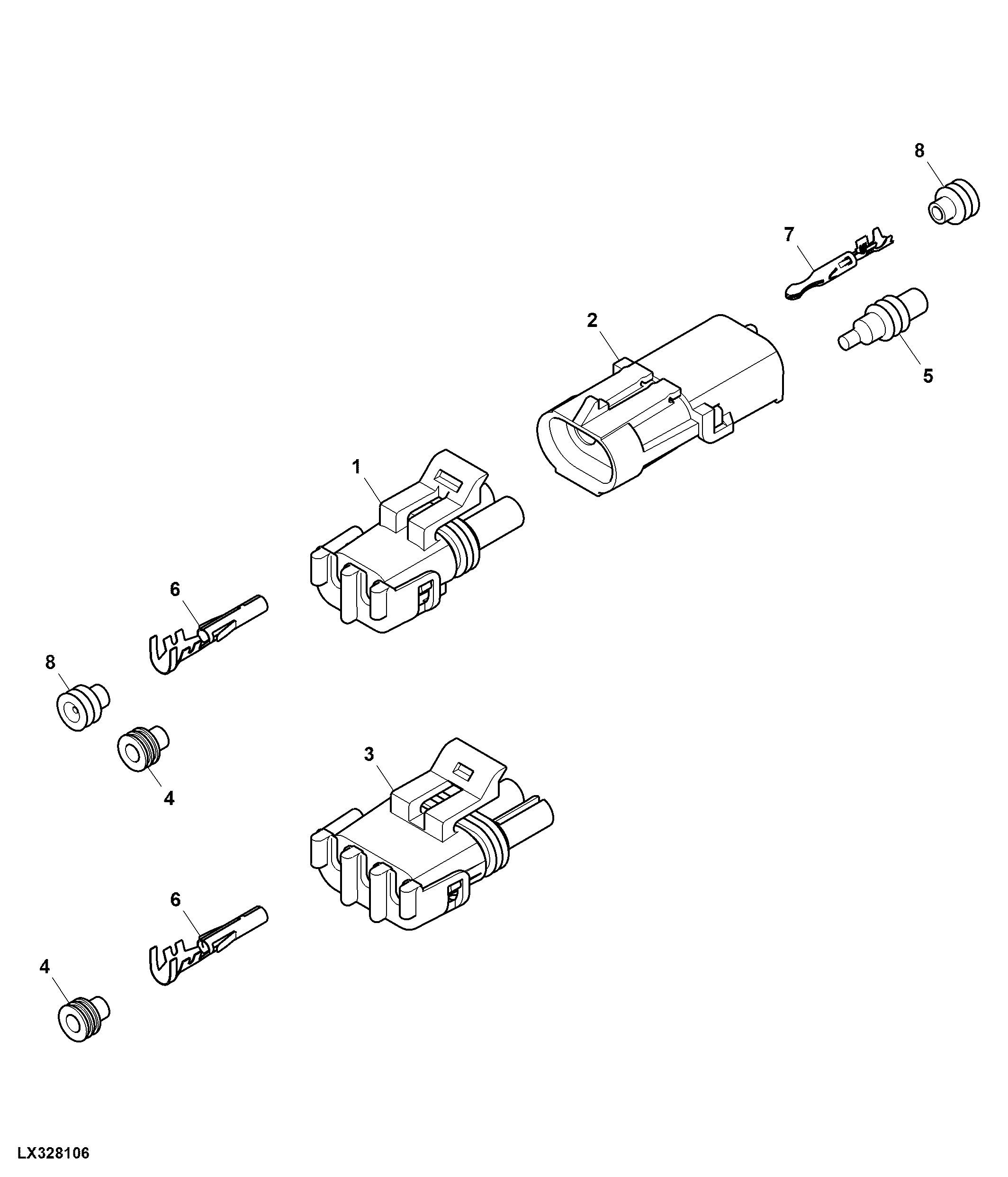 Connectors 2-, and 3- Terminal, Weather Pack