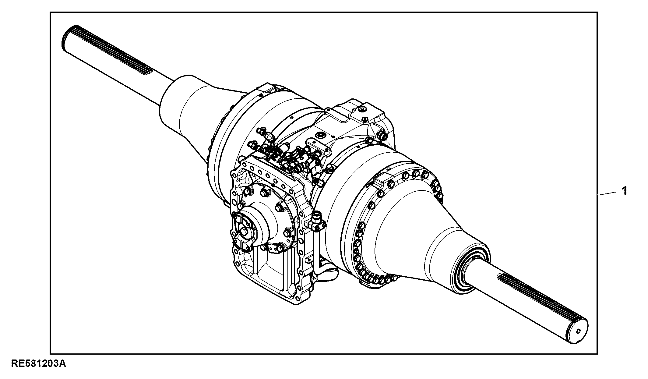 Rear Axle, 120 mm, Double Reduction (For Scraper) (056000 - )