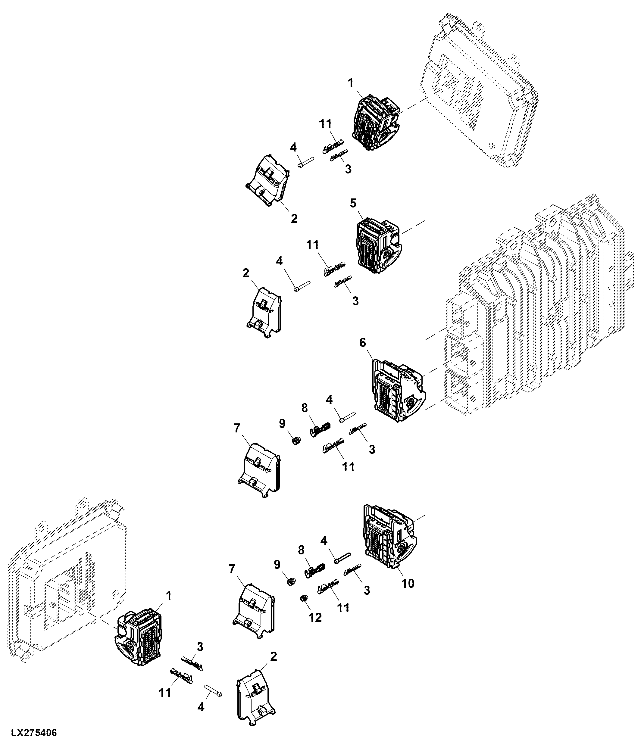 Connectors, Electronic Control Units, Cab, Main and Tractor Electronic Control Unit