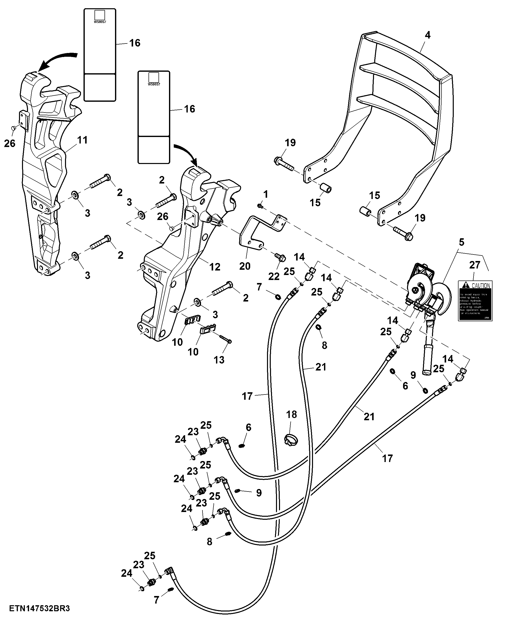 Loader Ready Kit, 2 Function, W/O Front Hitch