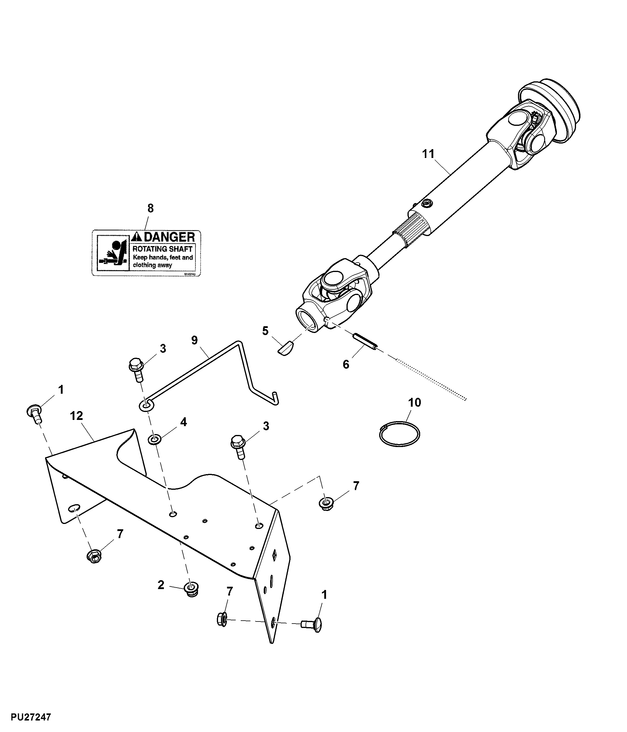 Implement Drive and Shield, 47 / 54 inch Snowblower