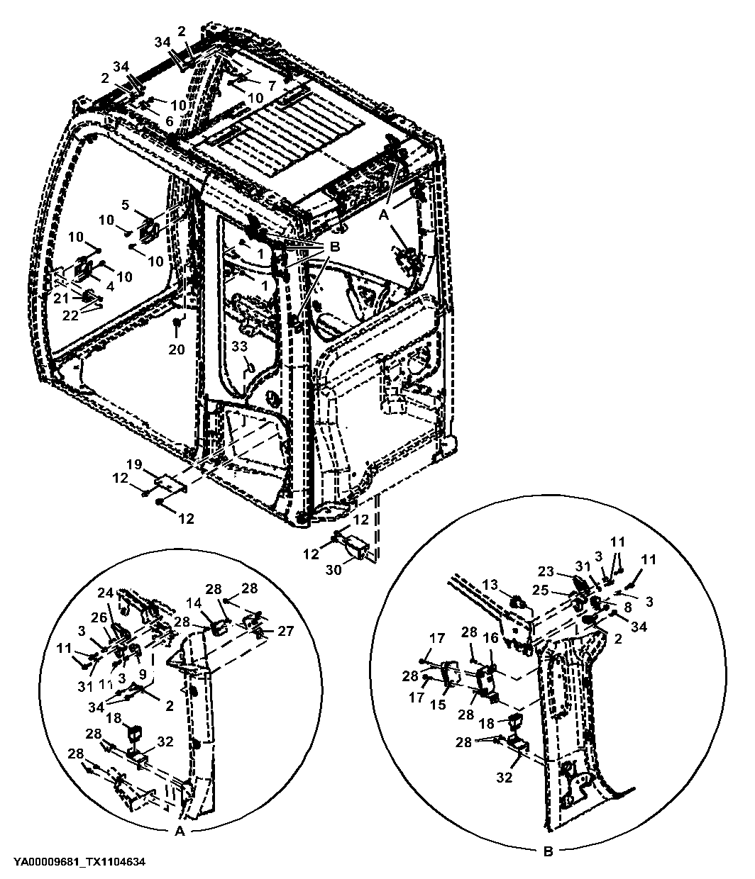 Cab Components, Brackets, Bushings and Stoppers
